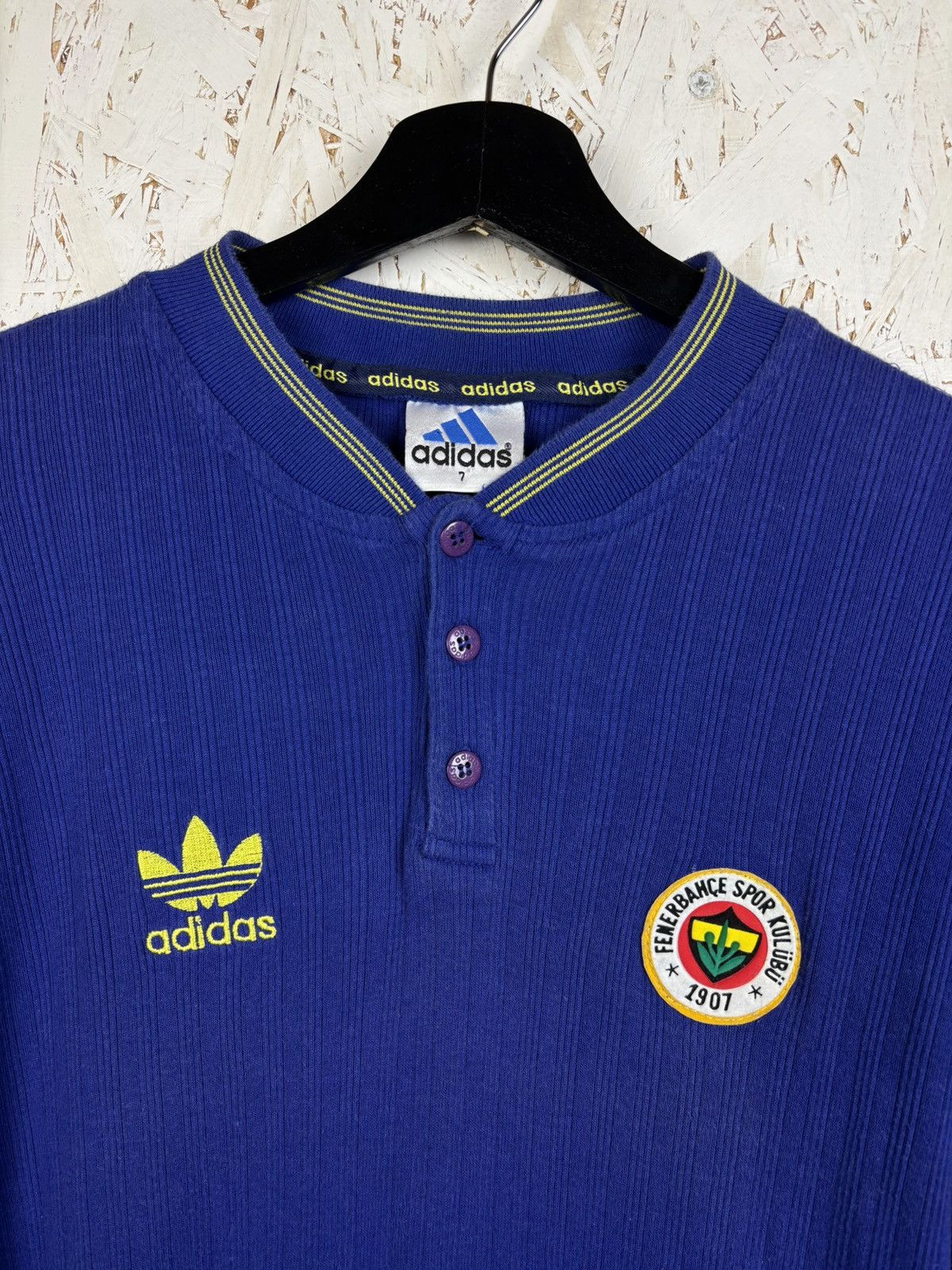 Adidas 90s Vintage Adidas Fenerbahce Turkey Long Sleeve Jersey ~L Size US L / EU 52-54 / 3 - 4 Thumbnail