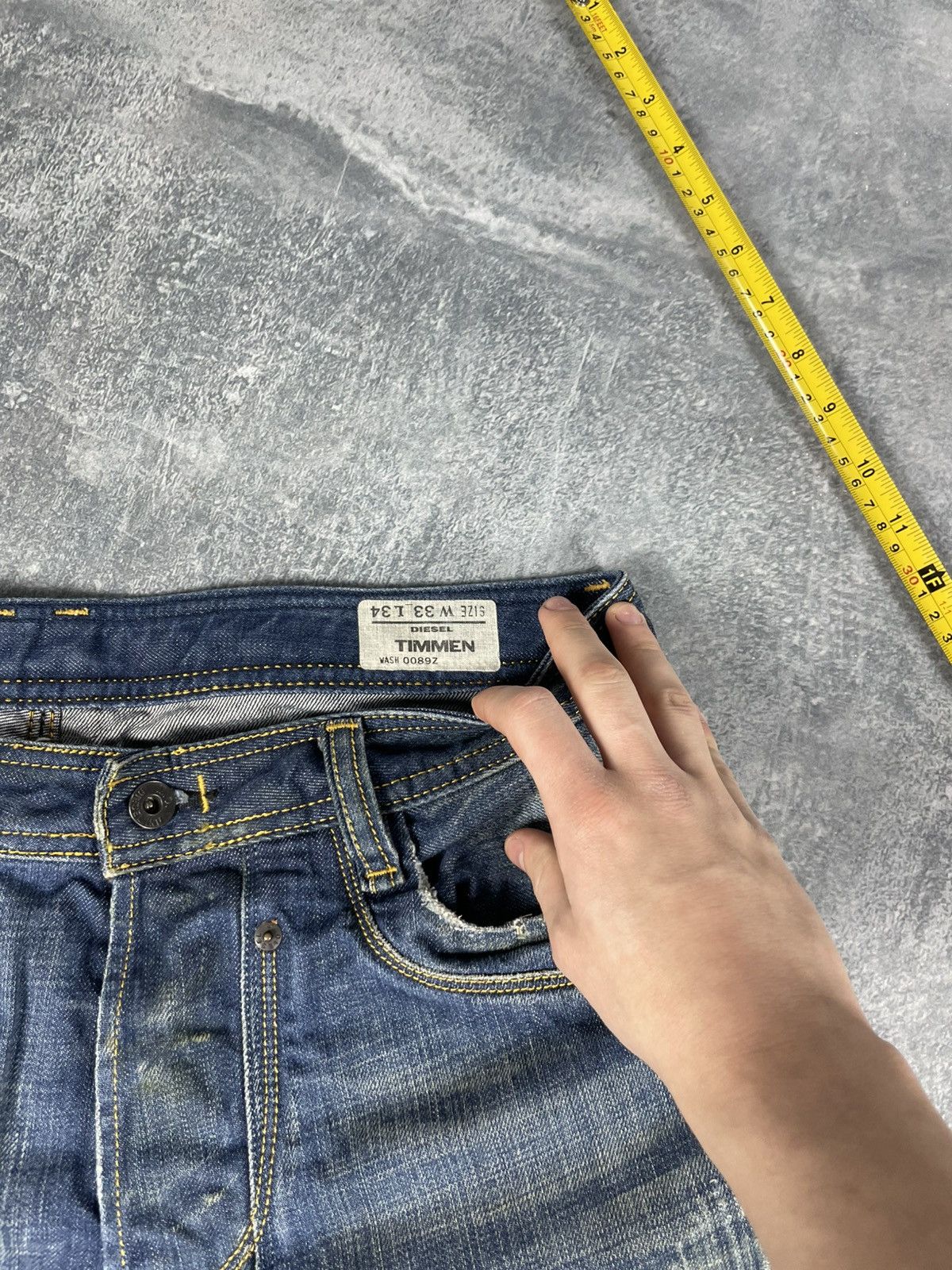 Diesel Streetwear crazy denim jeans Diesel Timmen washed Size US 33 - 3 Thumbnail