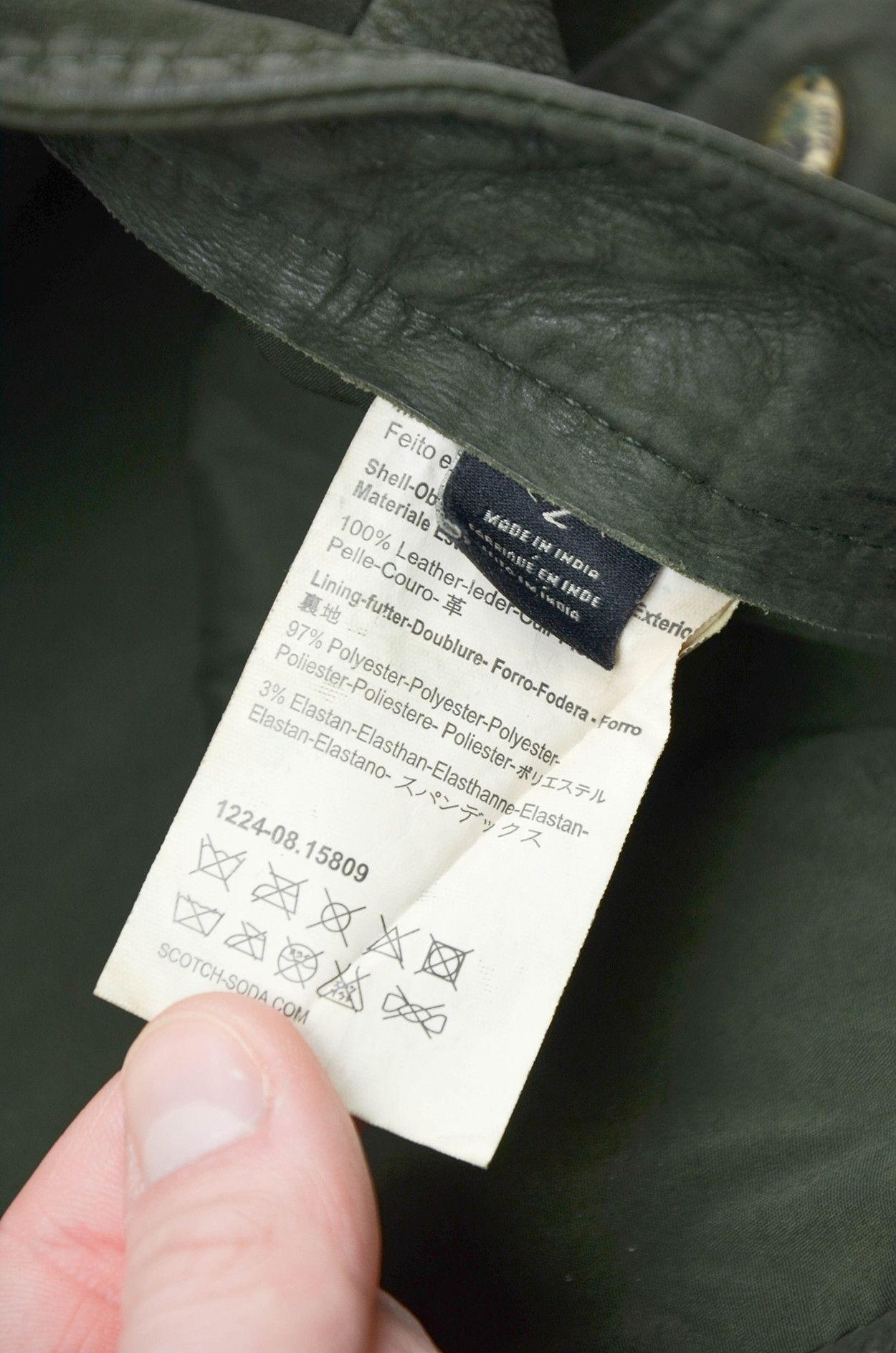 Leather × Scotch & Soda MAISON SCOTCH Green Leather Pants Size 33" - 9 Thumbnail