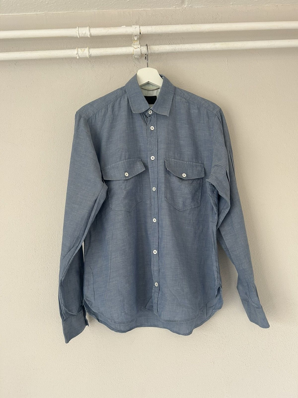 Saint Laurent Paris Light Blue Pocket Button-Up Shirt Size US S / EU 44-46 / 1 - 2 Thumbnail