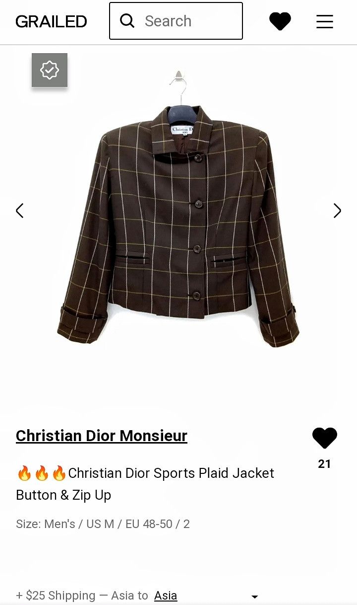 Christian Dior Monsieur 🔥🔥🔥Christian Dior Sports Plaid Jacket Button & Zip Up Size US M / EU 48-50 / 2 - 16 Thumbnail