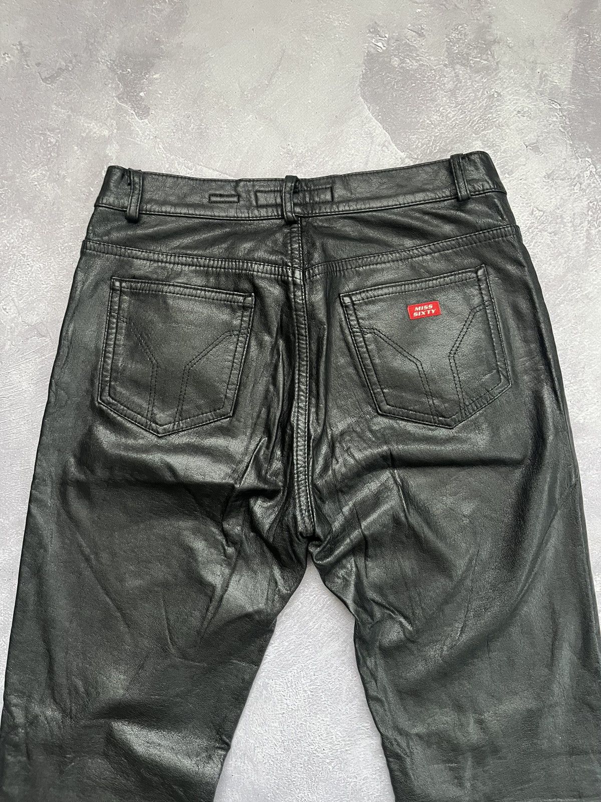 Japanese Brand × Miss Sixty Miss Sixty Flared Boot Cut Eco Leather Pants Jeans Y2K Size 28" / US 6 / IT 42 - 7 Thumbnail