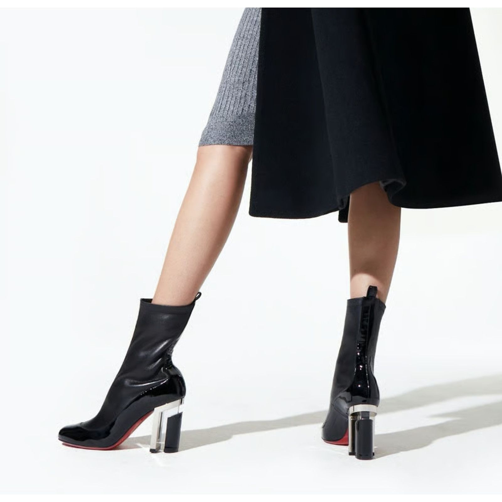 Christian Louboutin Bootnik 85 Black Patent Leather Stretch Ankle Heel Boot 36.5 Size US 6.5 / IT 36.5 - 3 Thumbnail