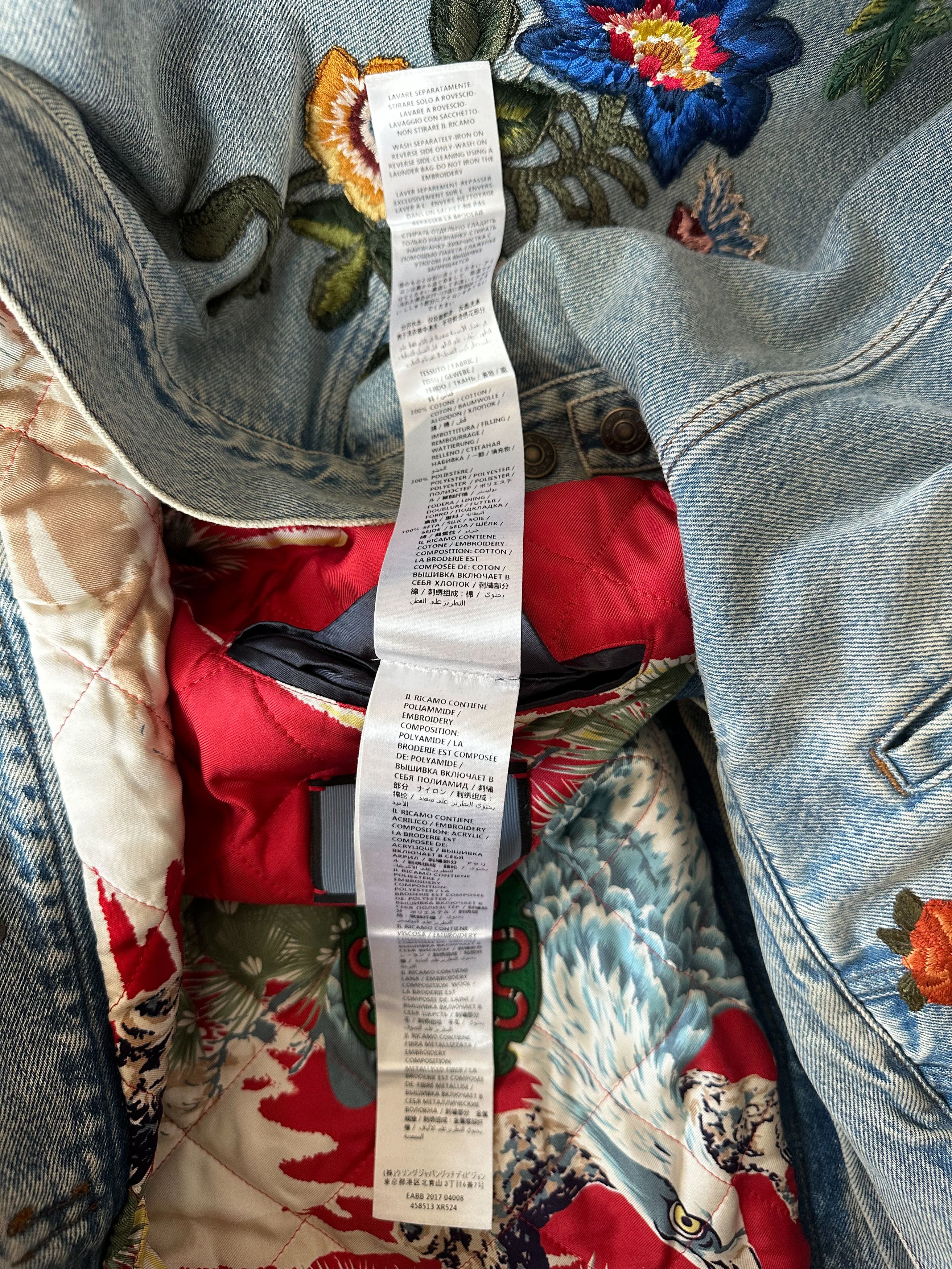 Gucci Gucci Blue DIY Custom Embroidered Patch Denim Jacket Size US XXL / EU 58 / 5 - 6 Thumbnail