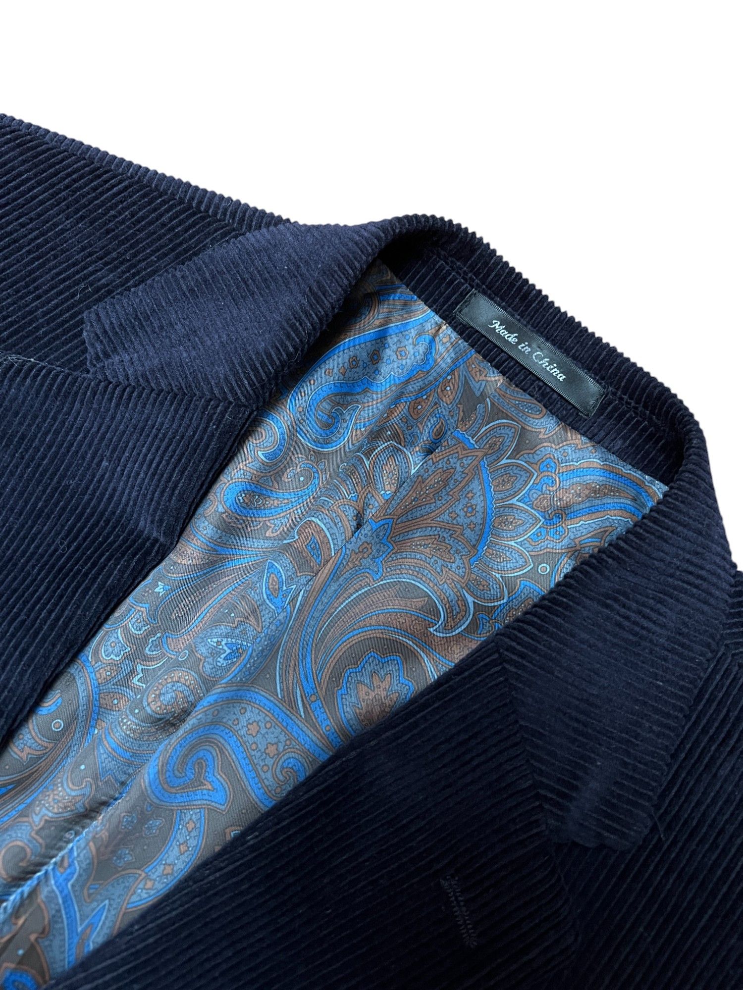Lauren Ralph Lauren Ralph Lauren Navy Corduroy Sport Coat Paisley Sz 46 VTG Size 46R - 4 Thumbnail