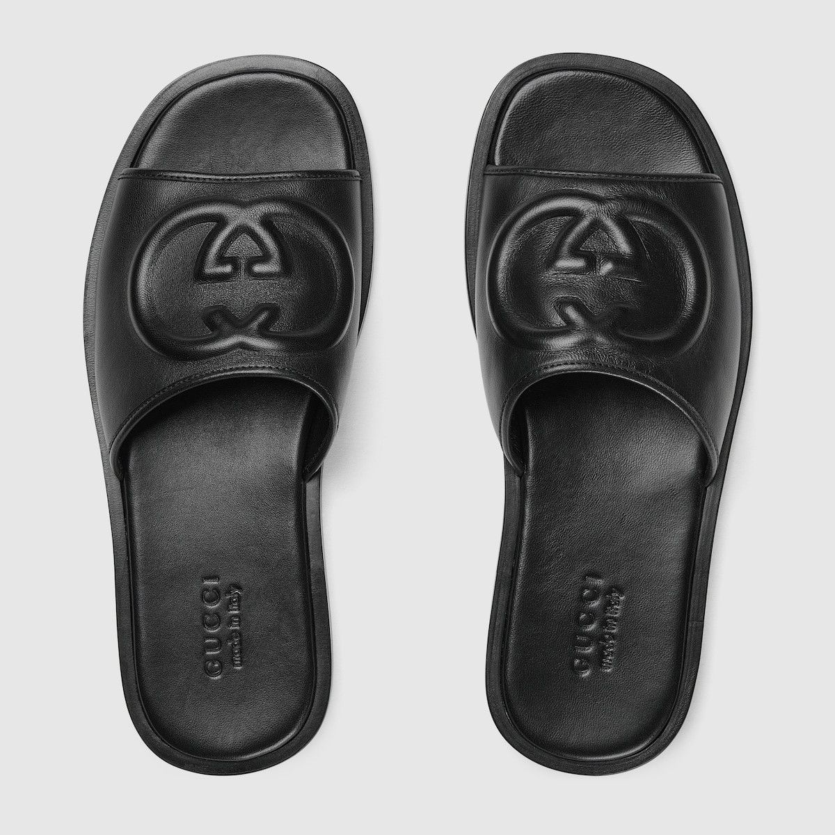 Gucci o1loc1c0625 Slide Sandals with Interlocking G in Black Size US 9.5 / EU 42-43 - 4 Thumbnail