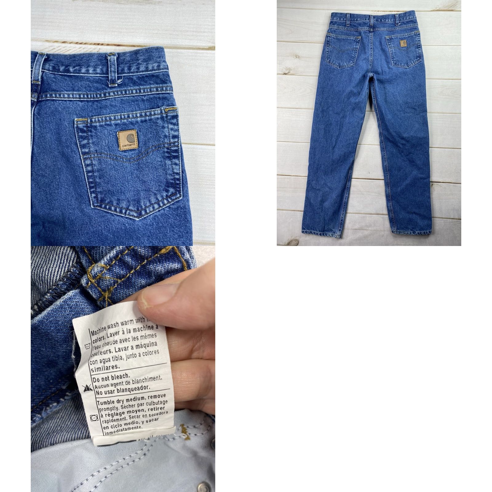 Carhartt Carhartt Jeans Men’s 34x32 Relaxed Denim Workwear B17 DST Tapered Leg Blue 5-Pocket Logo Vintage: No Size US 34 / EU 50 - 8 Thumbnail
