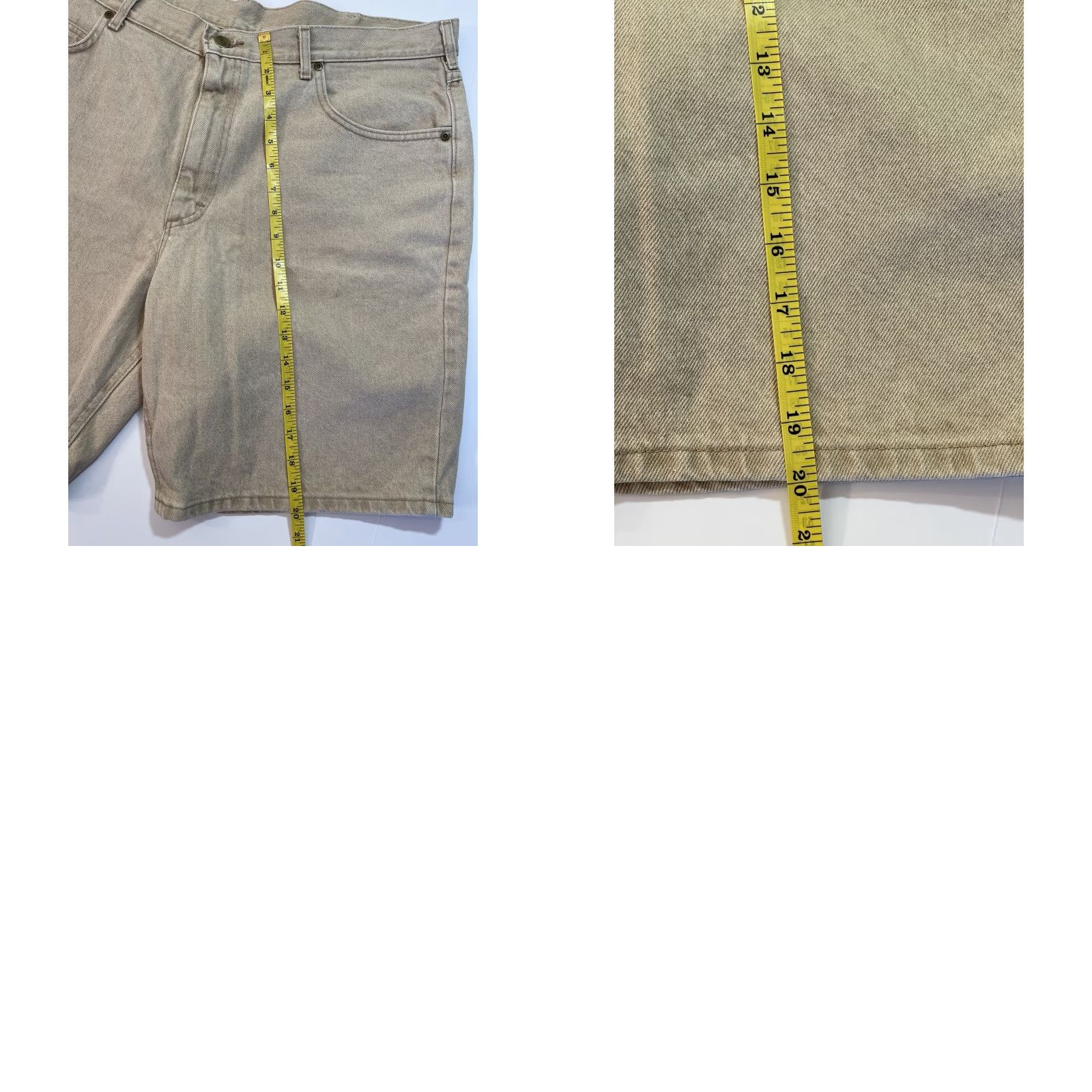 Vintage VINTAGE L.L. Bean Mens 90s USA Tan Denim Jean Shorts Flat Front Hiking Outdoor 42 Shirt/Shorts? Size US 42 / EU 58 - 8 Thumbnail
