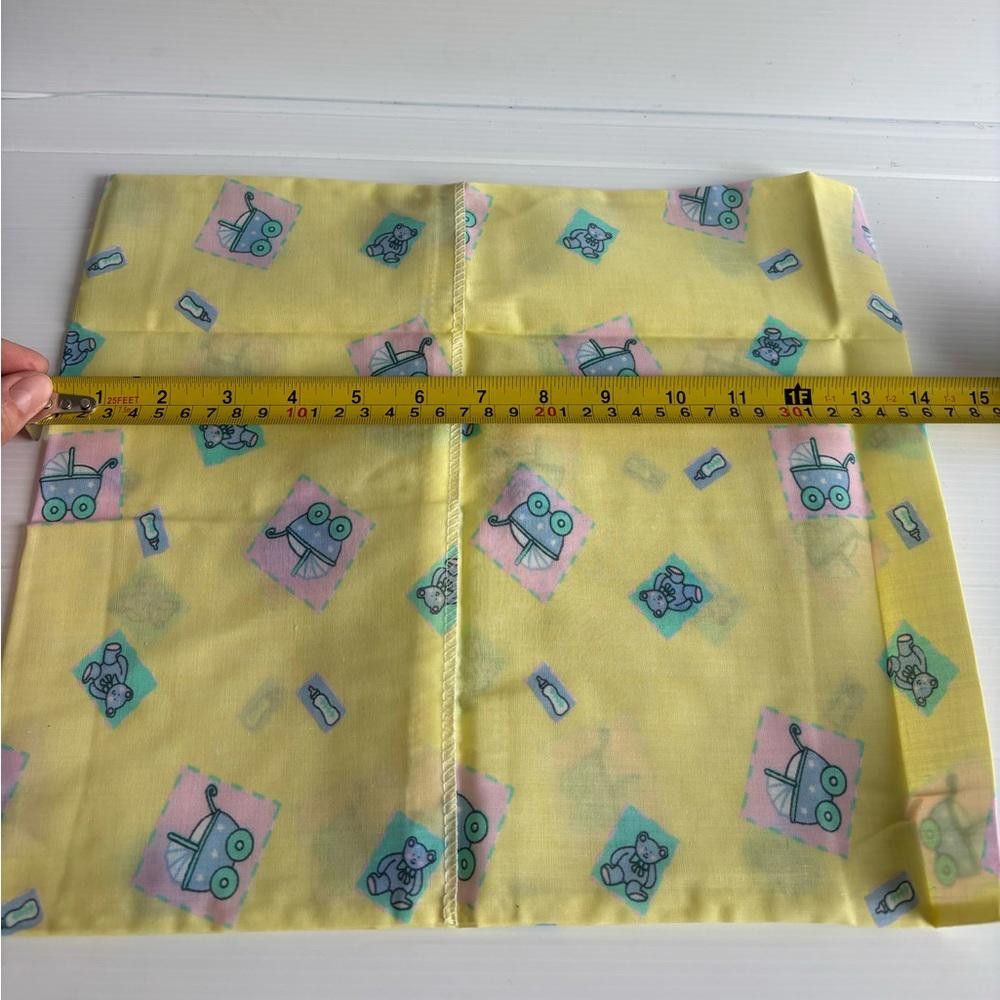 Designer Vintage 90s Baby’s yellow Pillowcase by Emval Creations Size ONE SIZE - 5 Thumbnail