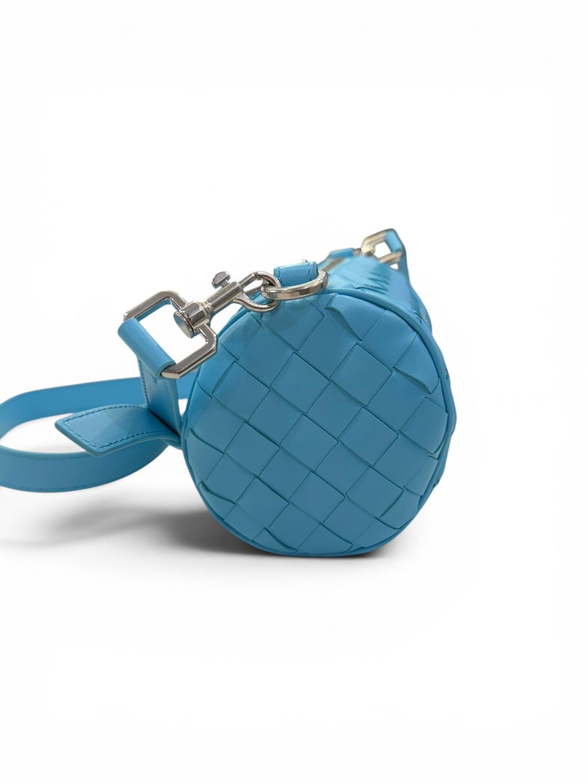 Bottega Veneta Bottega Veneta Mini Barrel Leather Crossbody Bag Baby Blue Size ONE SIZE - 5 Thumbnail