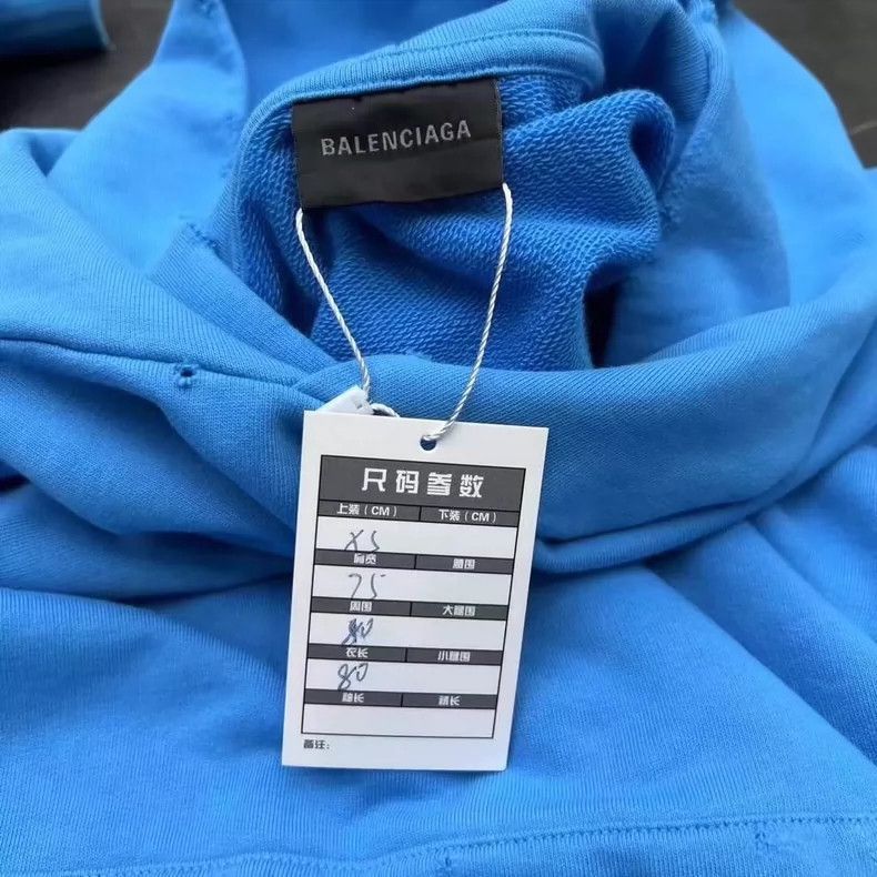 Balenciaga balenciaga blue hoodie with logo Size US XS / EU 42 / 0 - 4 Thumbnail