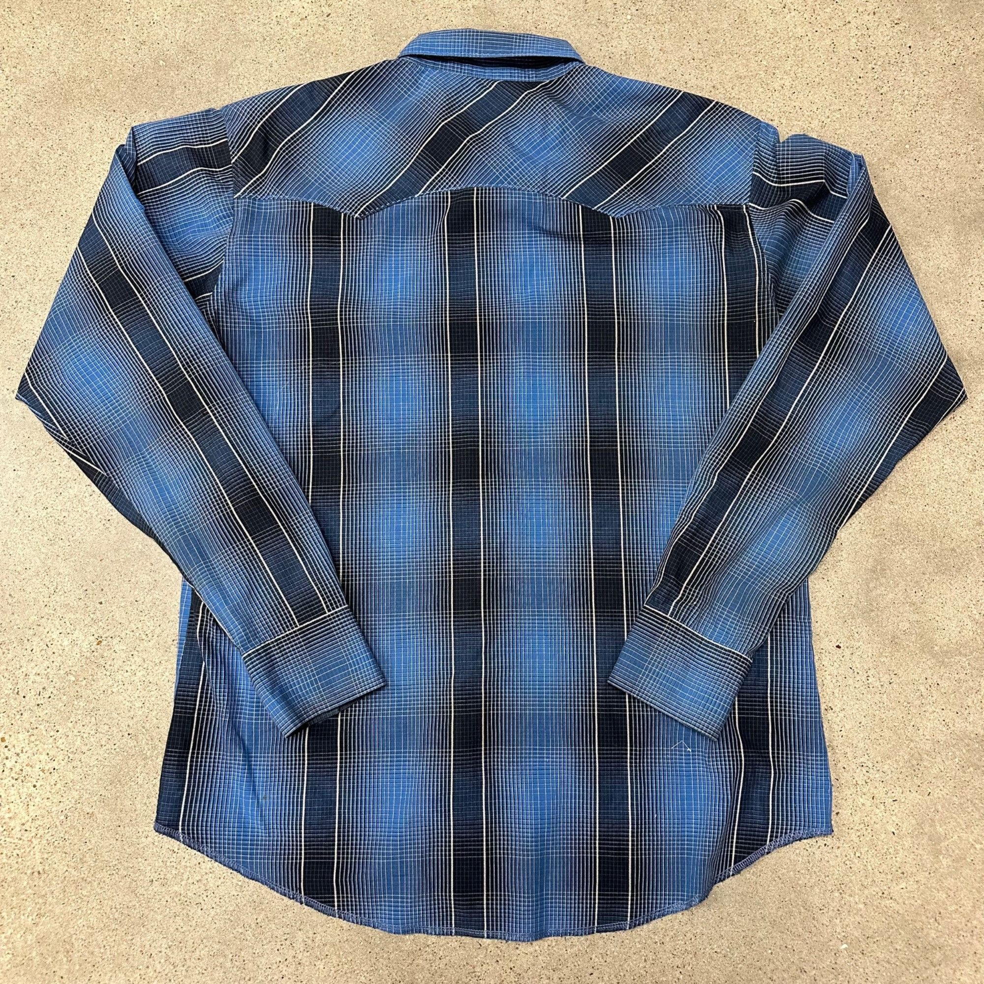Vintage × Wrangler Vintage Wrangler Brushpopper Style Plaid Pearl Snap Western Size US XL / EU 56 / 4 - 2 Thumbnail