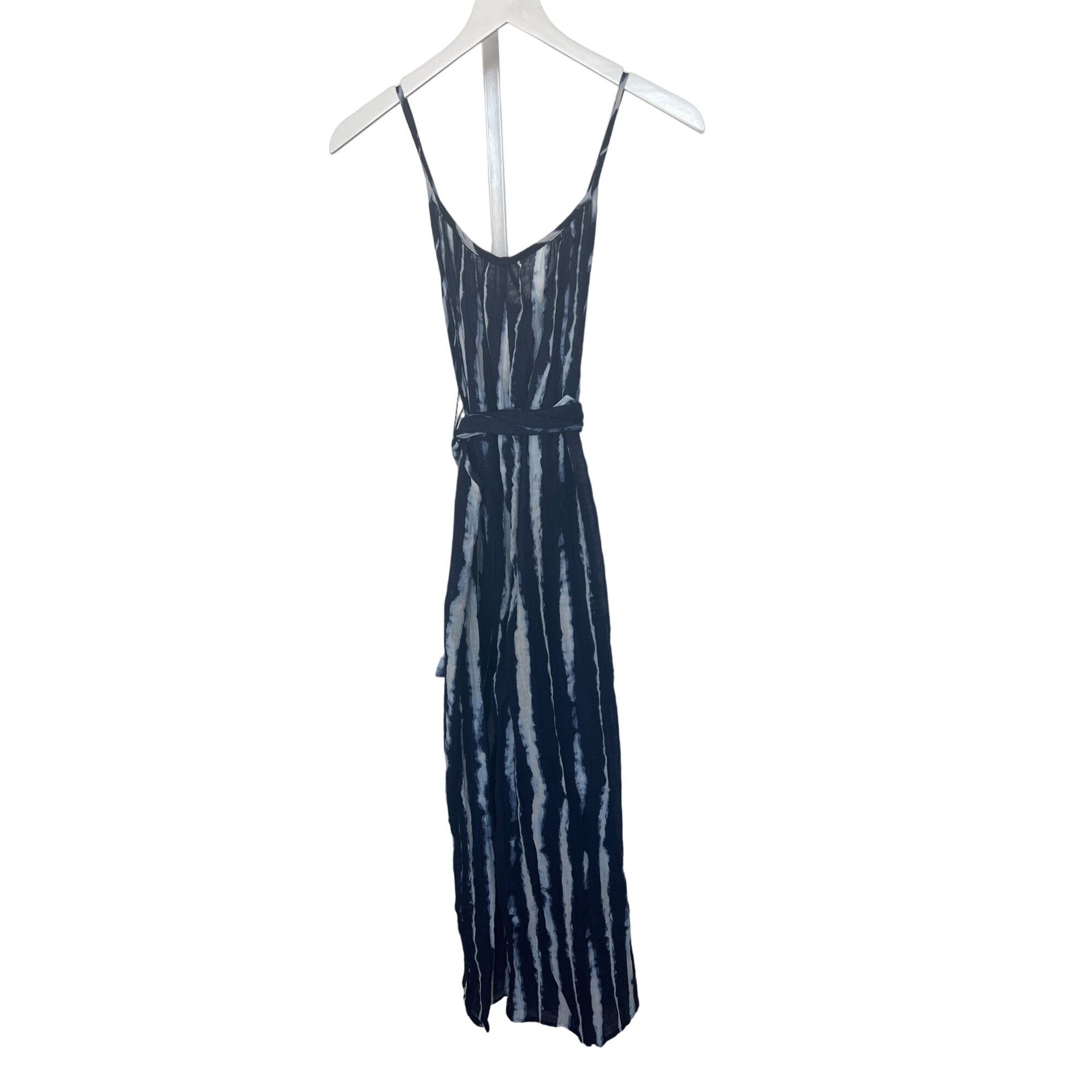 Anthropologie Anthropologie Navy Tie-Dye Striped Jumpsuit Tie Detail Size 26" / US 2 / IT 38 - 7 Thumbnail