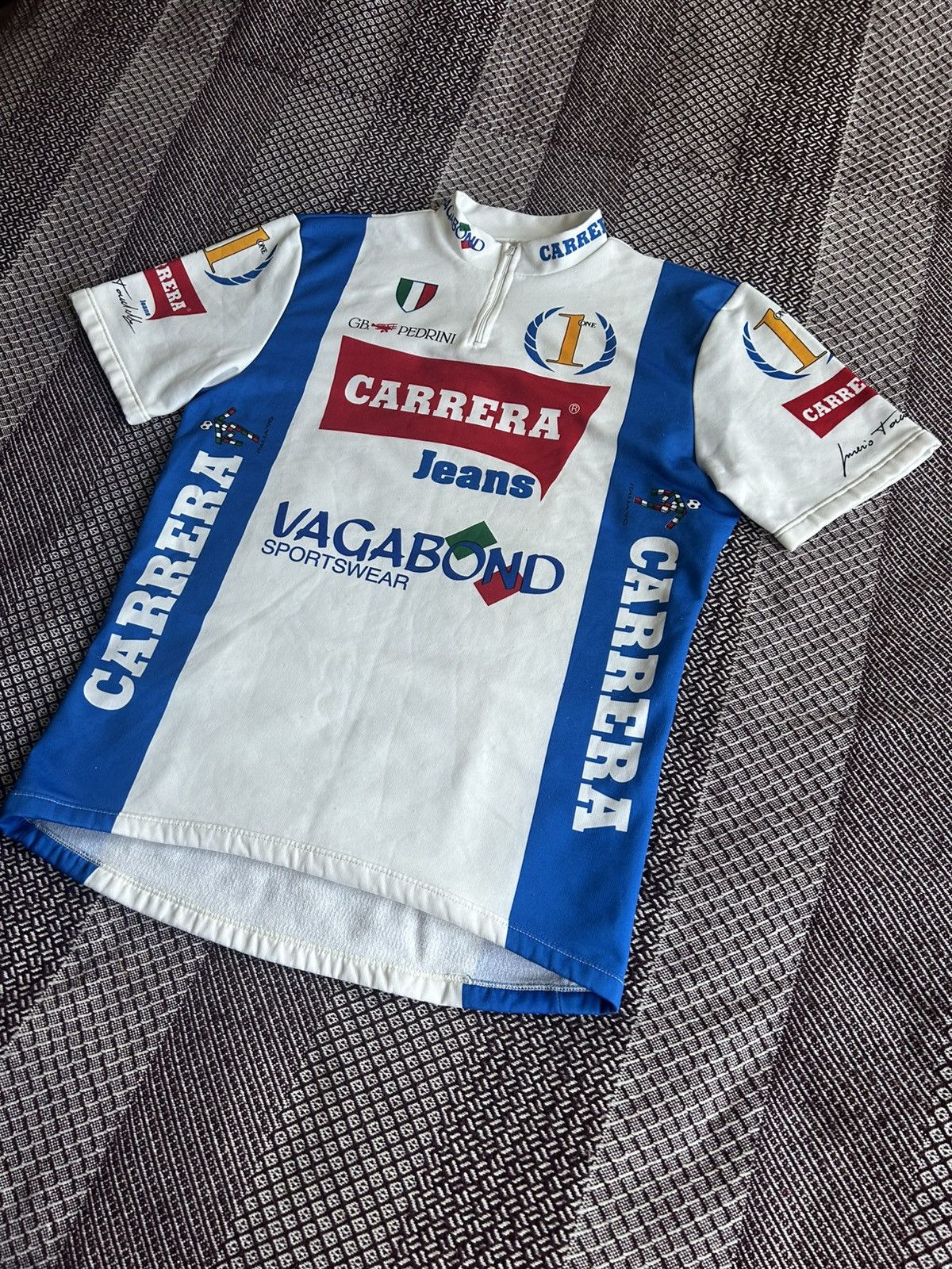 Carrera CARRERA JEANS VINTAGE 90s CYCLING SHIRT BIKE JERSEY SIZE L Size US L / EU 52-54 / 3 - 2 Thumbnail
