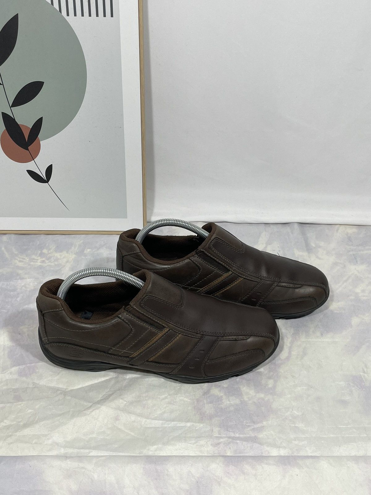 SKECHERS × Vintage Skechers Marter Mens Slip On Sneakers in Brown Size US 10.5 / EU 43-44 - 4 Thumbnail