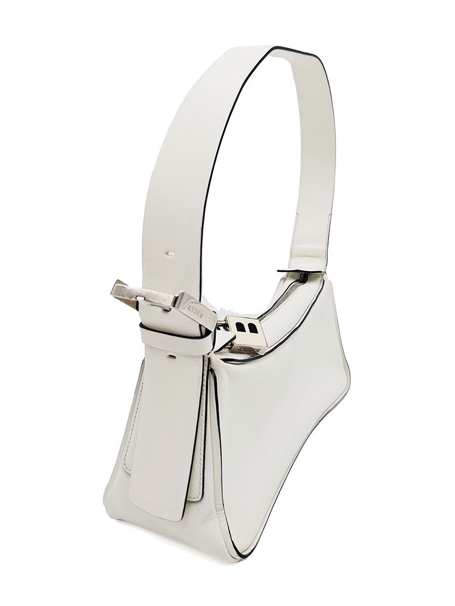 Bally Bally White Leather Zip Shoulder Bag Size ONE SIZE - 2 Thumbnail