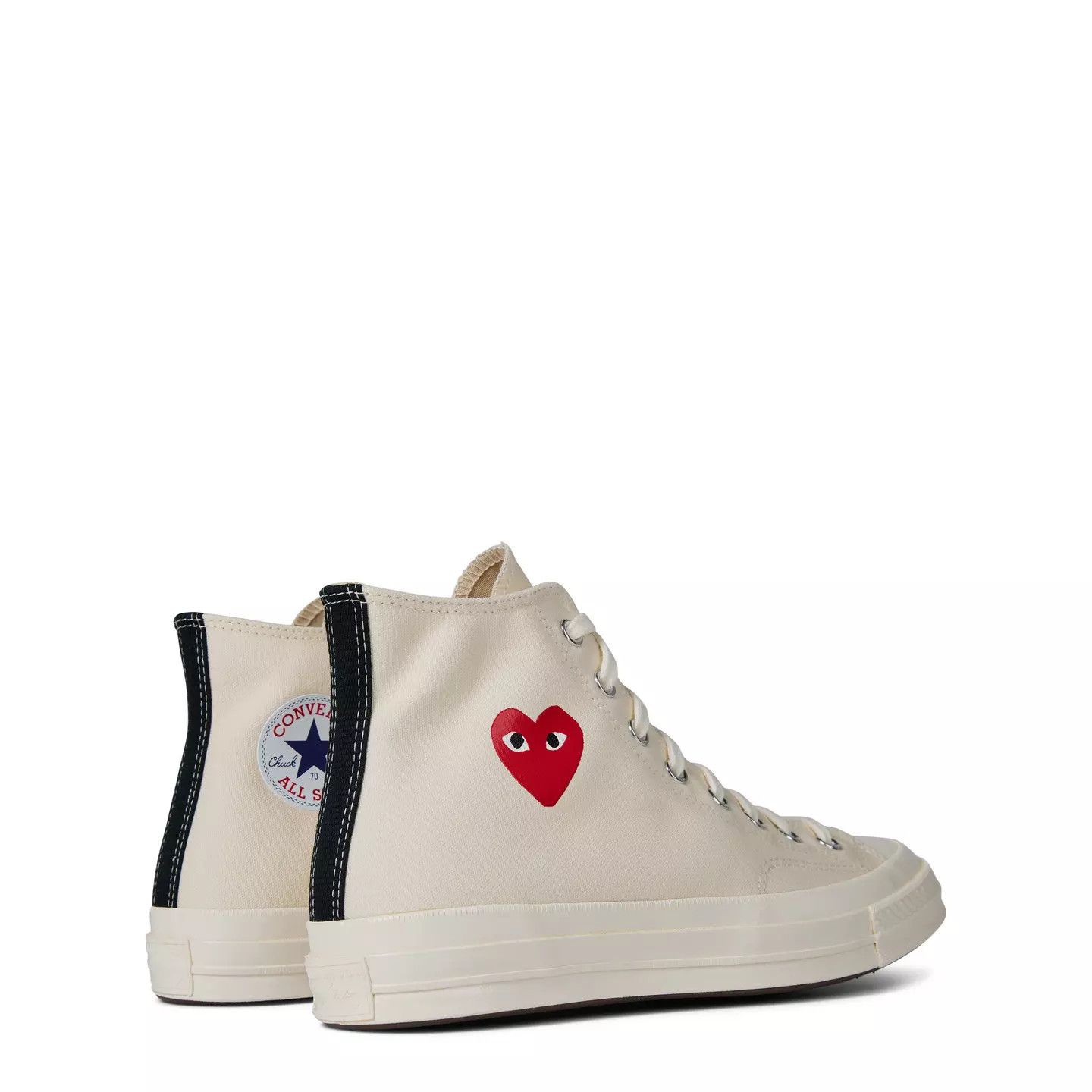 Comme des Garcons PLAY o1g2r1mq0426 Single Heart Chuck 70 High Top Trainers Beige Size US 11 / EU 44 - 5 Thumbnail