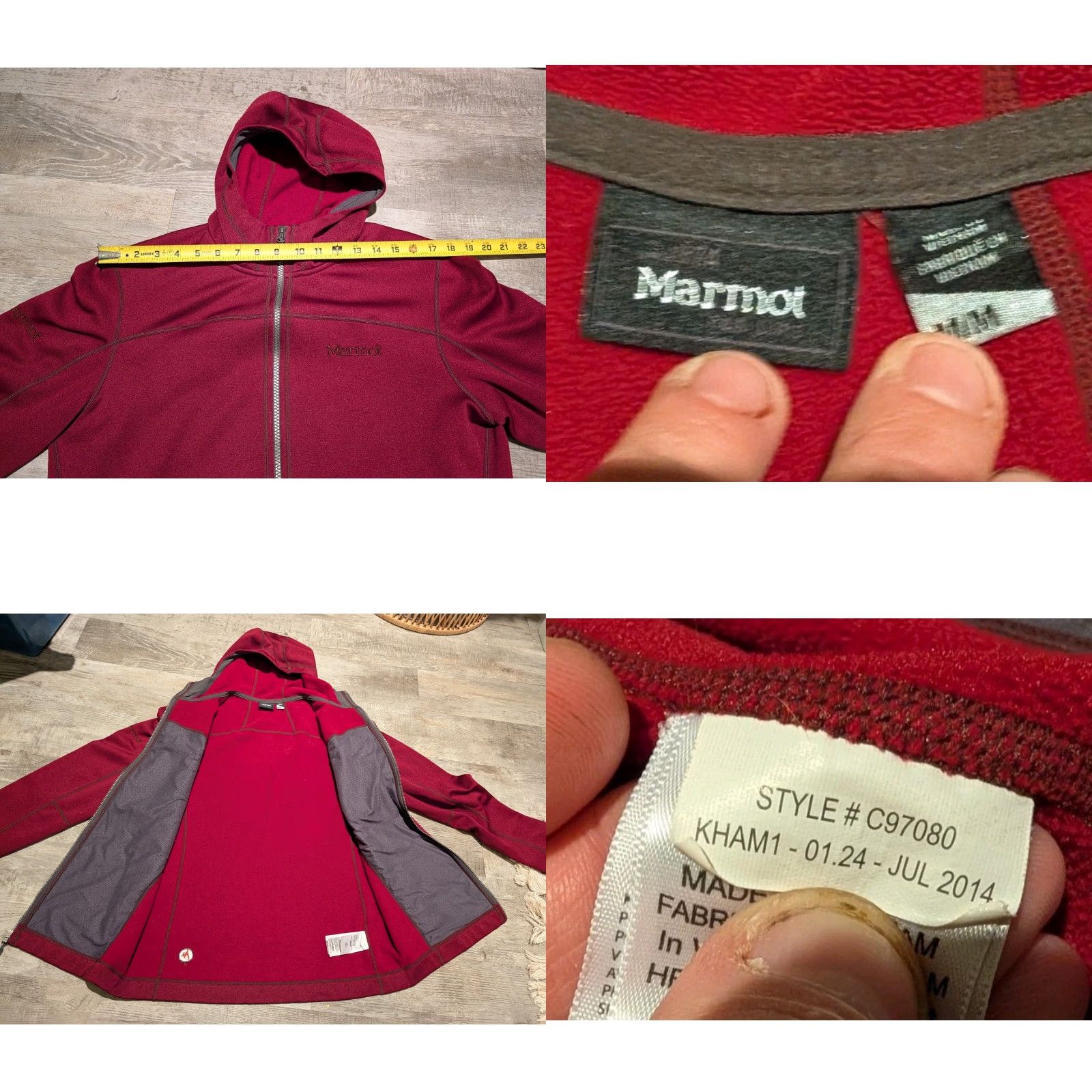 Marmot Marmot Women's Jacket Full Zip Hoodie Dark Red M Outdoor Activewear EUC Regular Fit Size M / US 6-8 / IT 42-44 - 8 Thumbnail