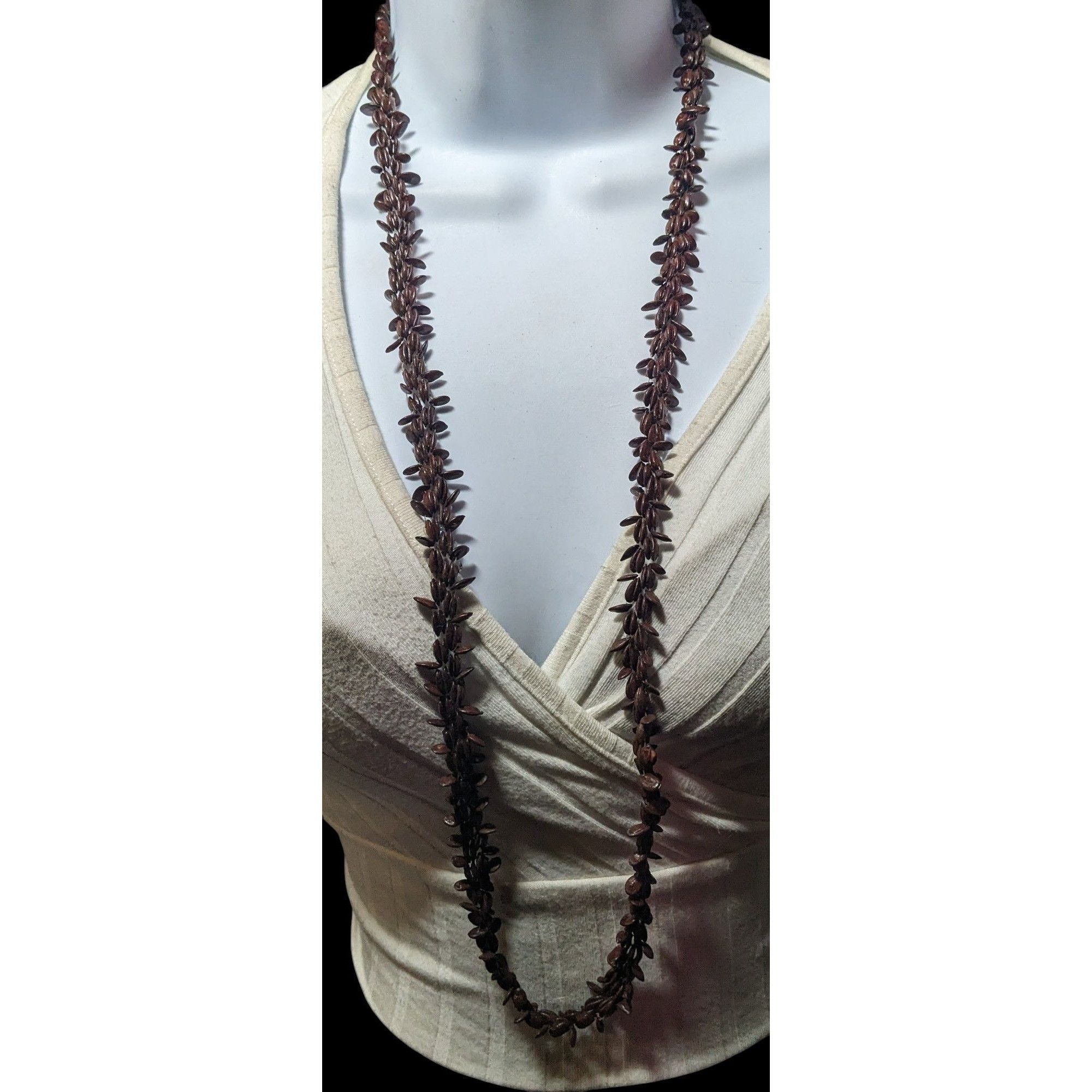 Other Nature Inspired Brown Koa Apple Seed Handmade Beaded Necklac Size ONE SIZE - 2 Thumbnail