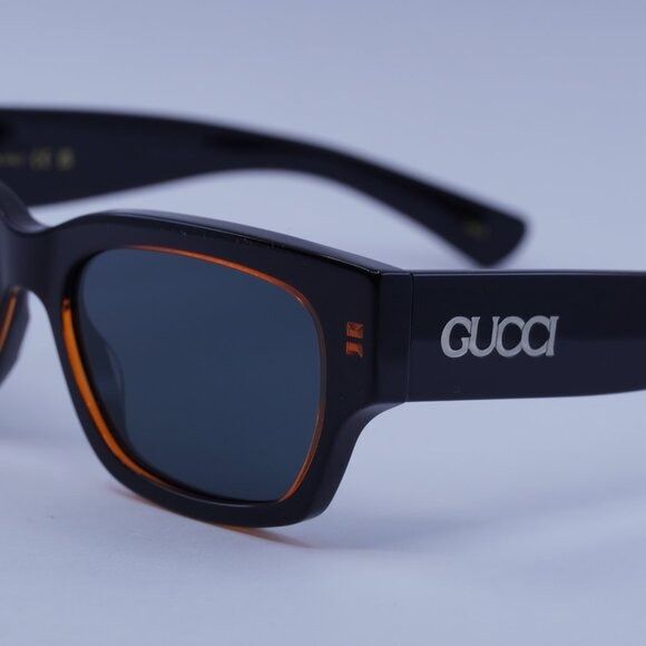 Gucci Gucci GG1794S 003 Sunglasses Transparent Orange/Black Square Size ONE SIZE - 4 Thumbnail