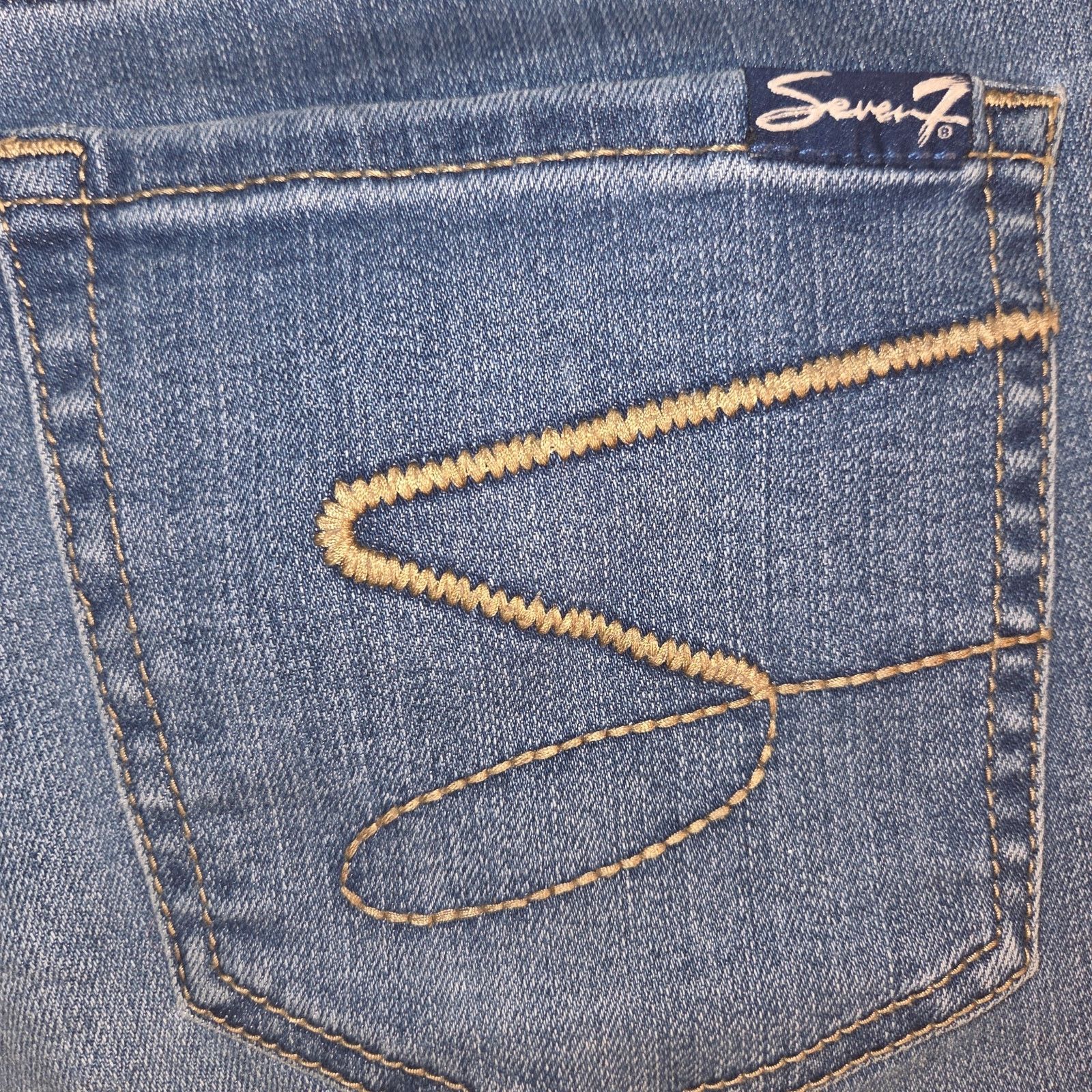 Seven 7 SEVEN7 Blue Denim Acid Wash Bermuda Shorts - Size 4 Size 27" / US 4 / IT 40 - 5 Thumbnail