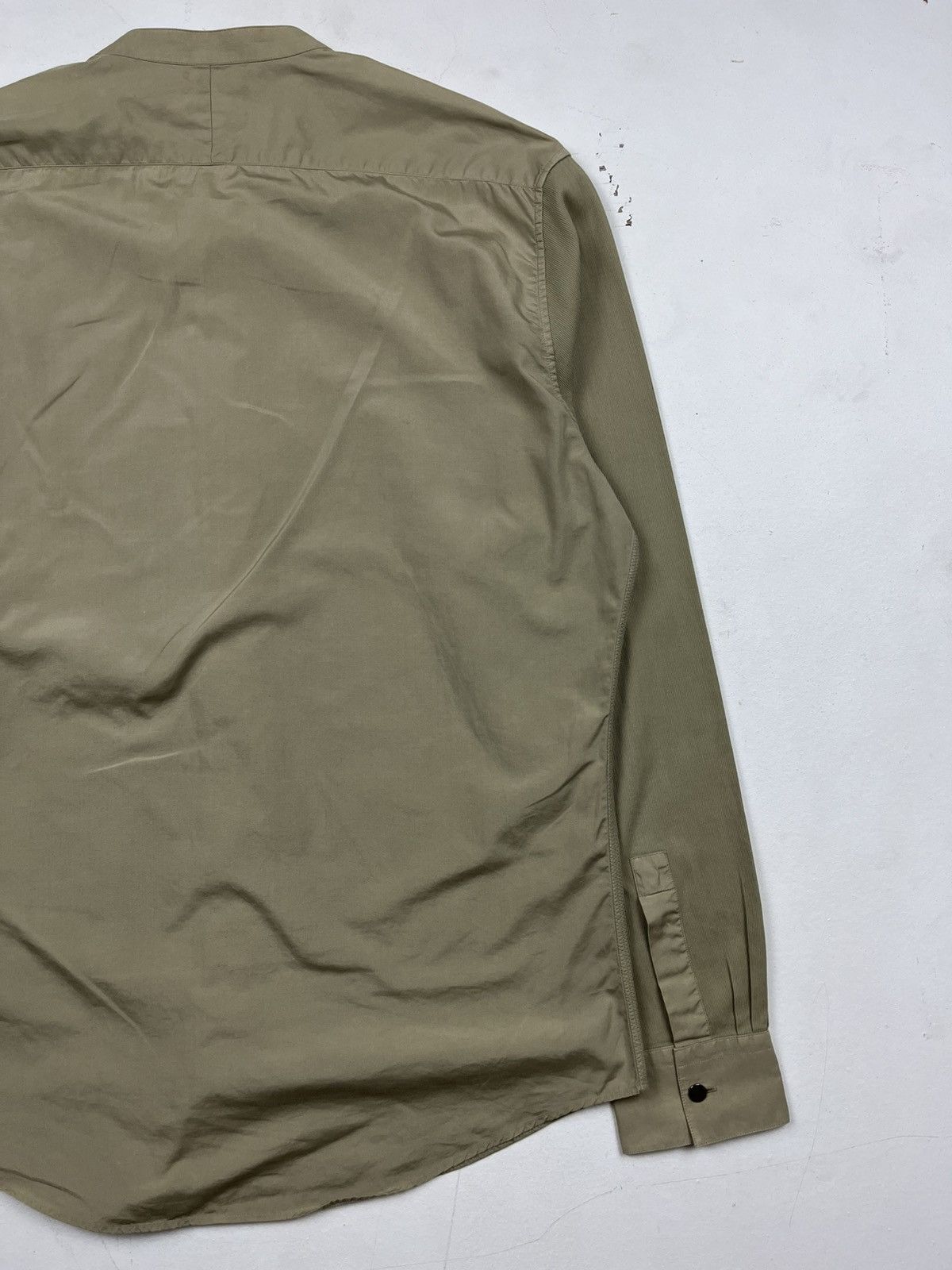 Designer × Hermes × Vintage Hermès Military-Inspired Band Collar Shirt – Made in France Size US XXS / EU 40 - 17 Thumbnail