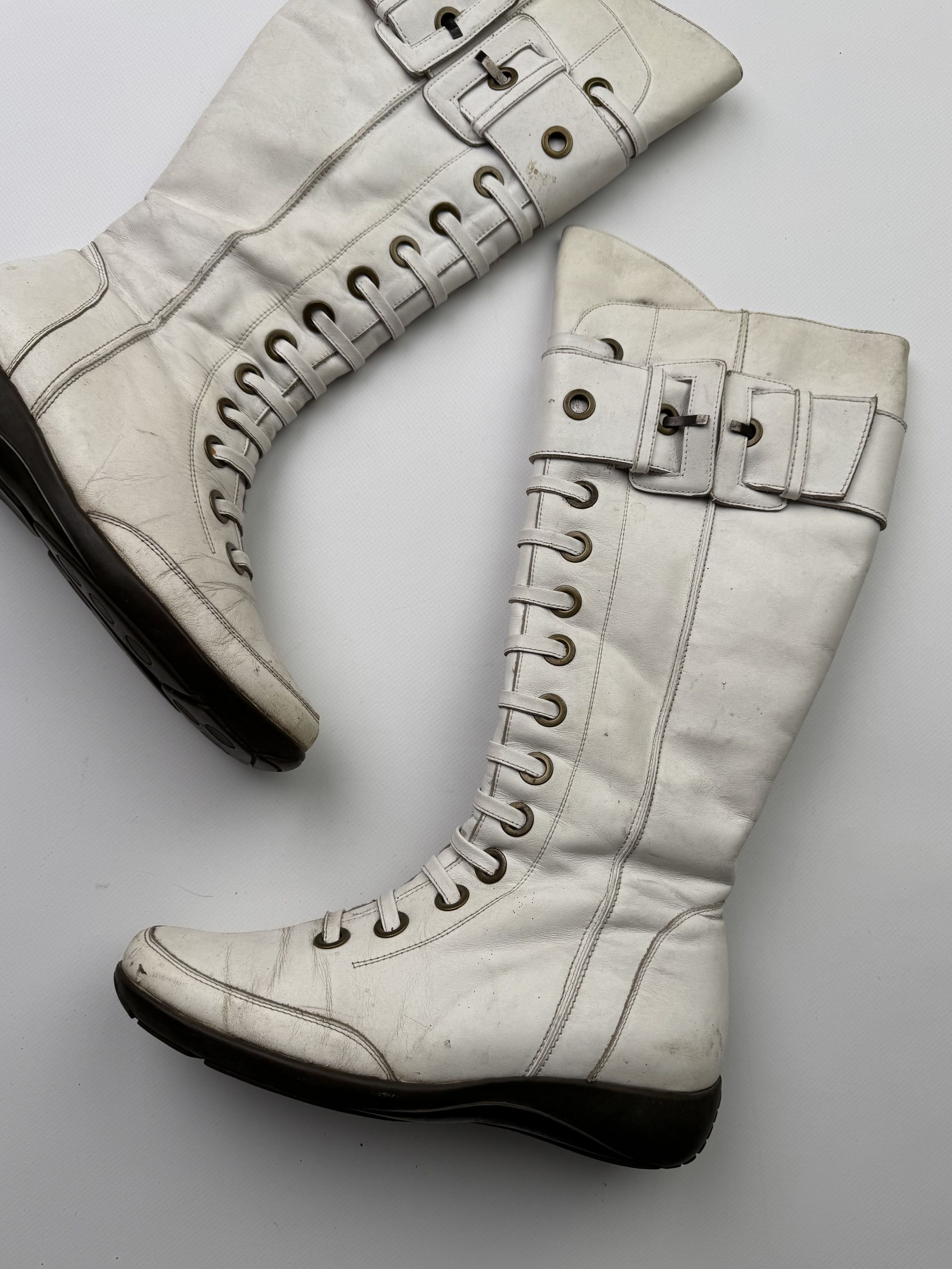 Other Vintage Leather Boots With Wide Belts B519(V526)E2 Size US 9 / IT 39 - 3 Thumbnail