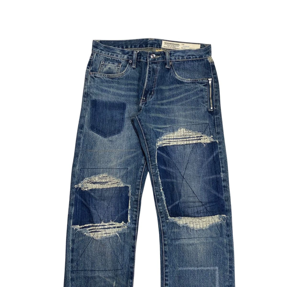 Neighborhood Neighborhood Anthony Savage Narrow Distressed Denim Pants Size US 32 / EU 48 - 2 Thumbnail