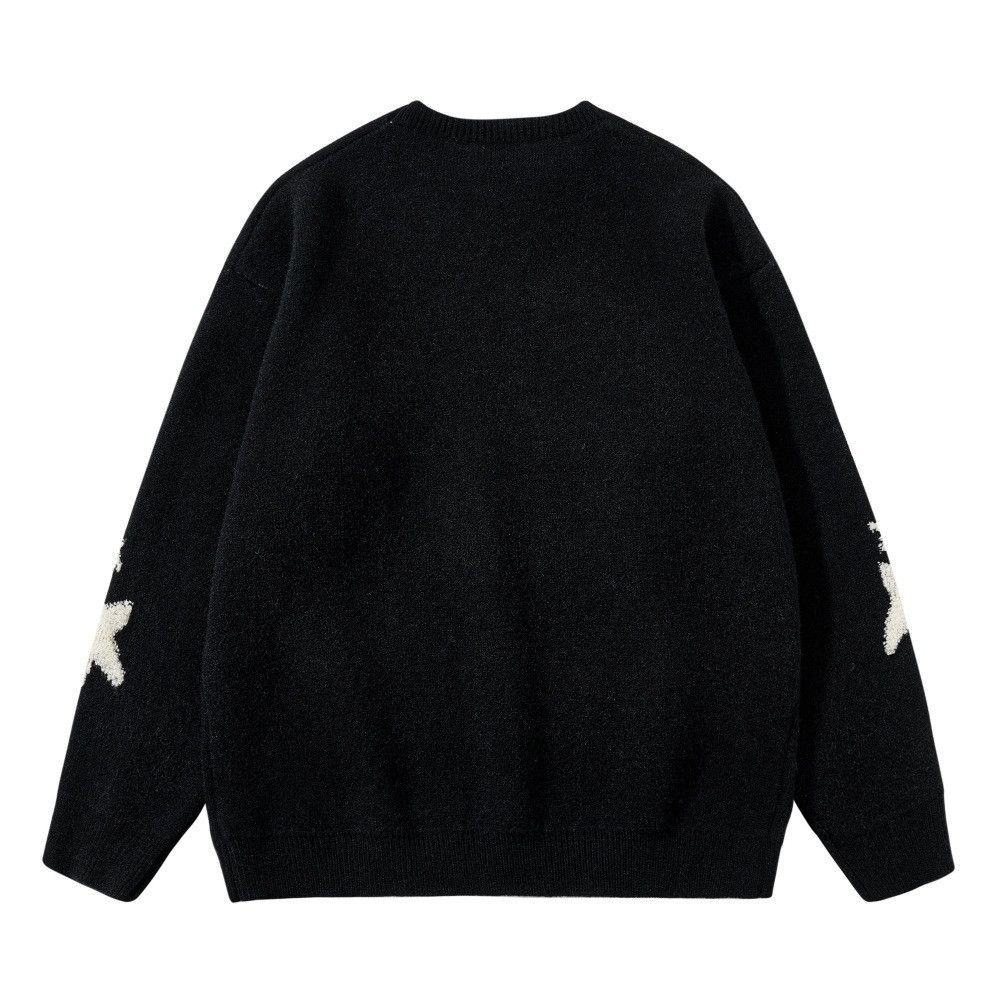 Vintage Men's hip-hop trend casual loose graffiti letter sweater Size US M / EU 48-50 / 2 - 2 Thumbnail