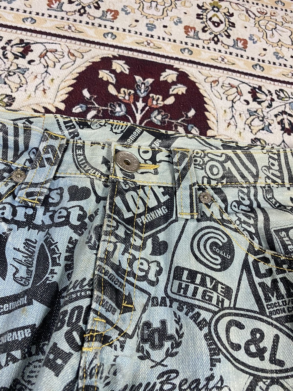Japanese Brand Japanese brand X co lu co&lu overprint jeans Size US 34 / EU 50 - 18 Thumbnail