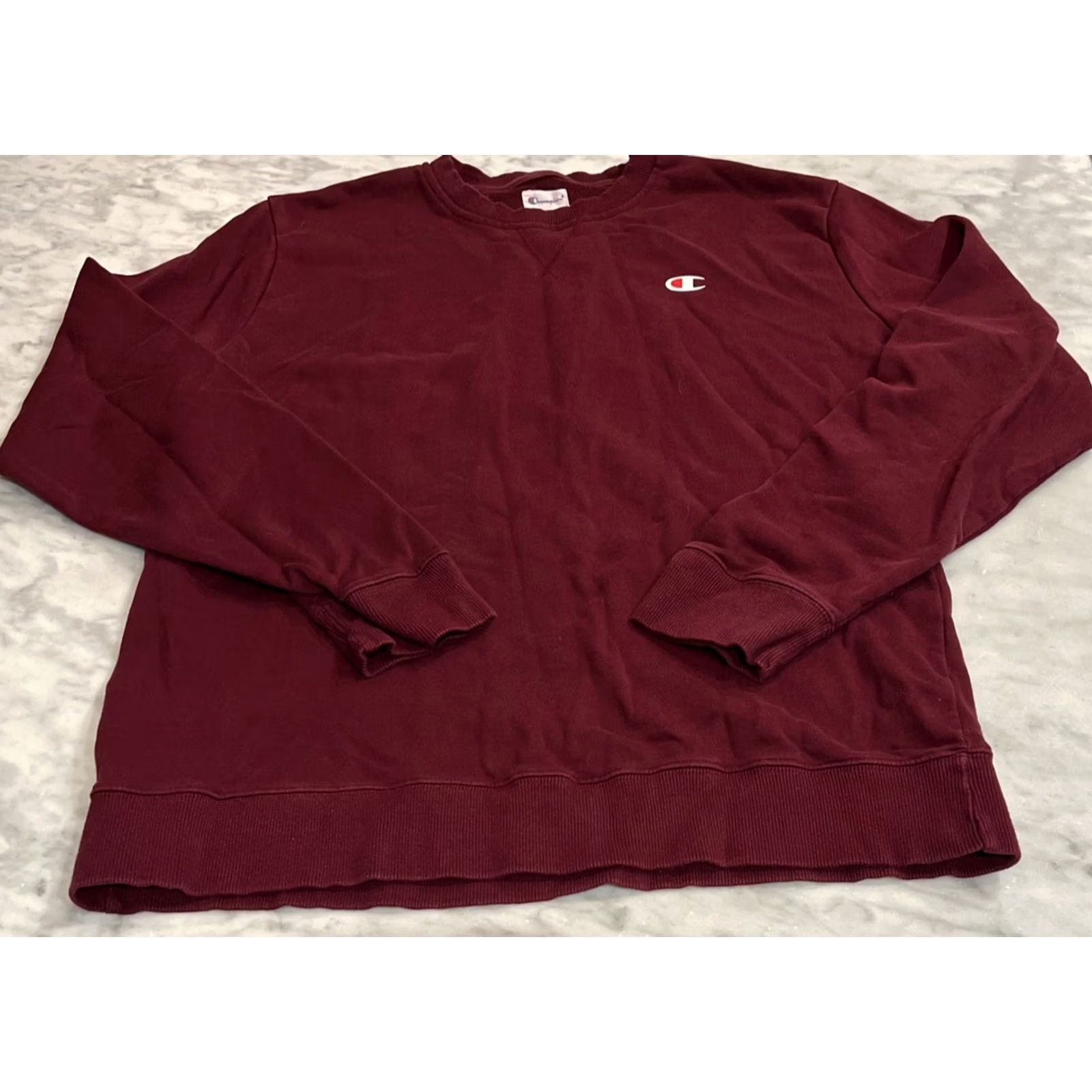 Champion Champion Sweatshirt Mens Large Pullover Long Sleeve Lightweight Maroon Logo Size US L / EU 52-54 / 3 - 2 Thumbnail