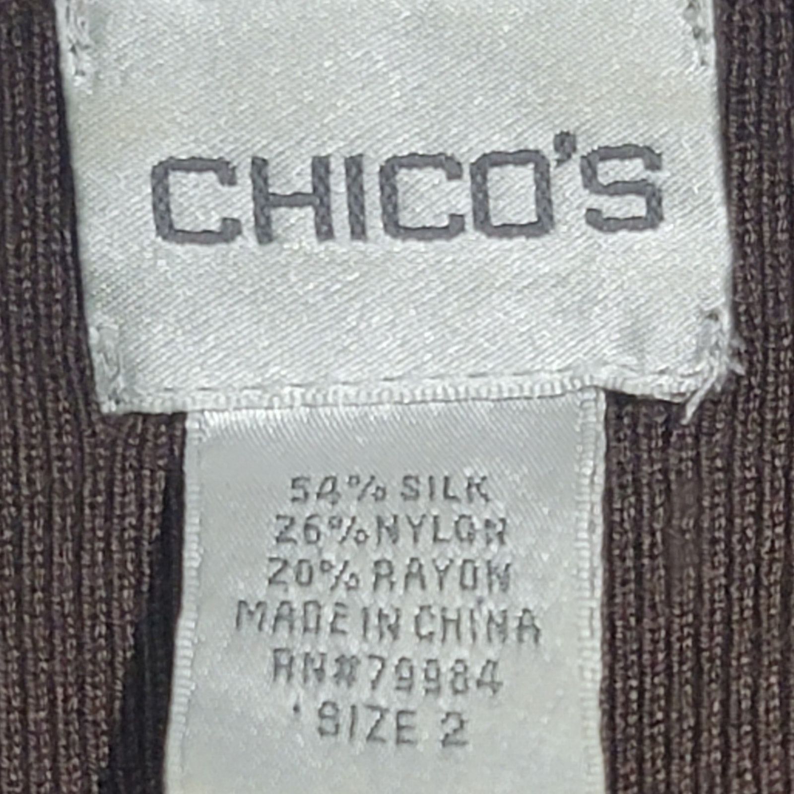 Chicos Chico's Brown Button Up Scoop Neck Top 2 Medium Lightweight Size M / US 6-8 / IT 42-44 - 4 Thumbnail