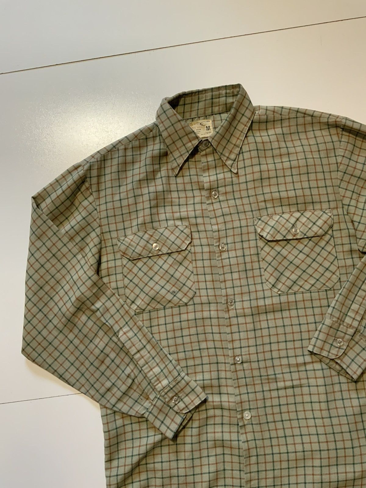 Vintage VTG 60s 70s JCPenney Big Mac 50/50 Plaid Button Work Shirt Size US M / EU 48-50 / 2 - 3 Thumbnail