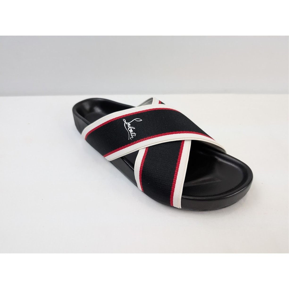Christian Louboutin o1rshd1 Hot Cross Bizz Flat Slippers in Black/Multicolor Size US 10 / EU 43 - 2 Thumbnail