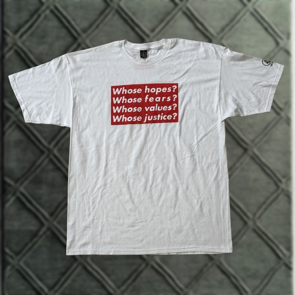 Volcom Volcom Shirt XL White Crew Neck Barabara Kruger Box Logo Tate Modern Art Museum Performa 17 Biennial Limited Edition Vintage No Mens Size US XL / EU 56 / 4 - 1 Thumbnail