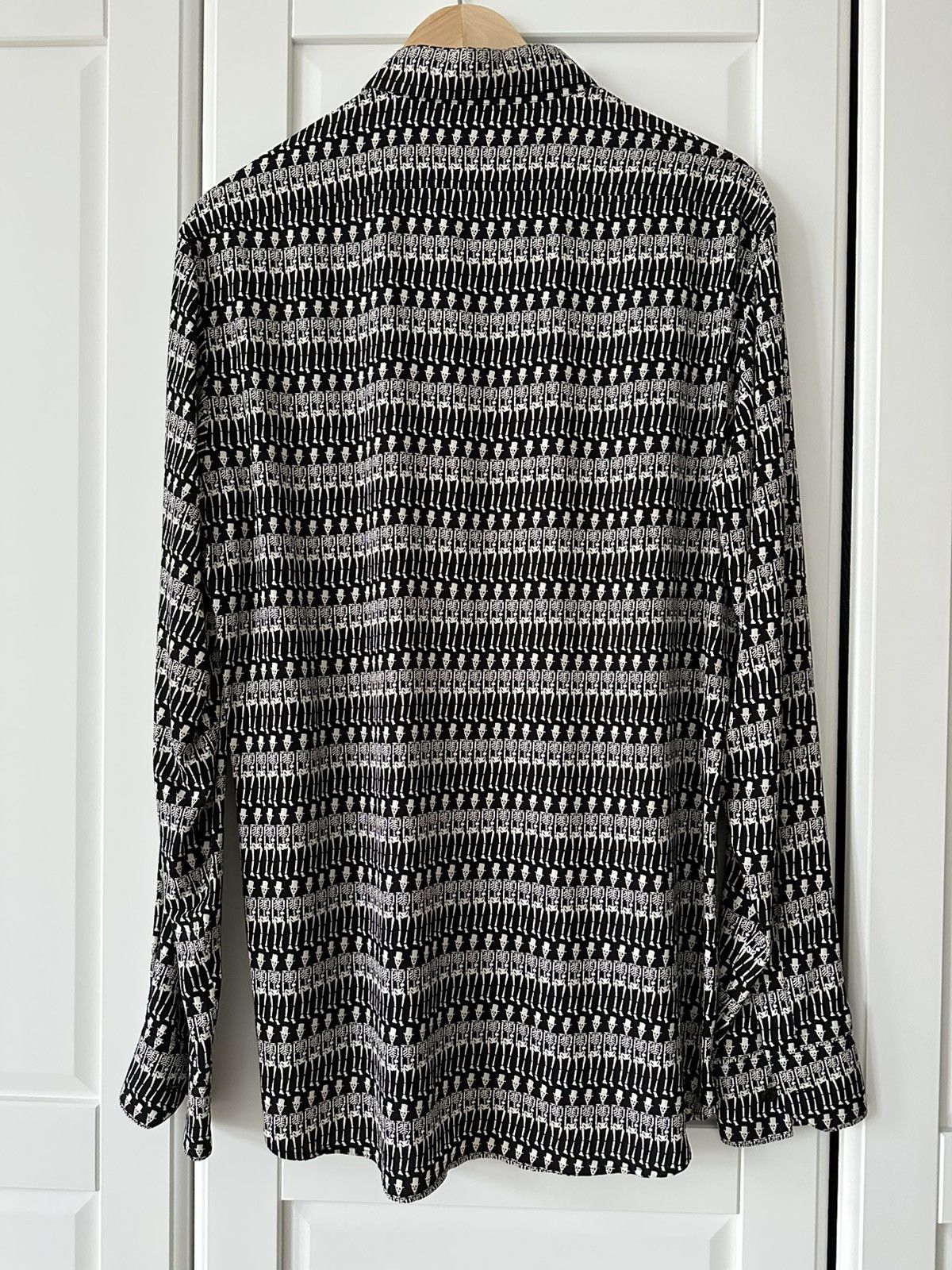 Saint Laurent Paris Saint Laurent Yves Collar Shirt Skelleton Printed Size 40 Size US M / EU 48-50 / 2 - 2 Thumbnail