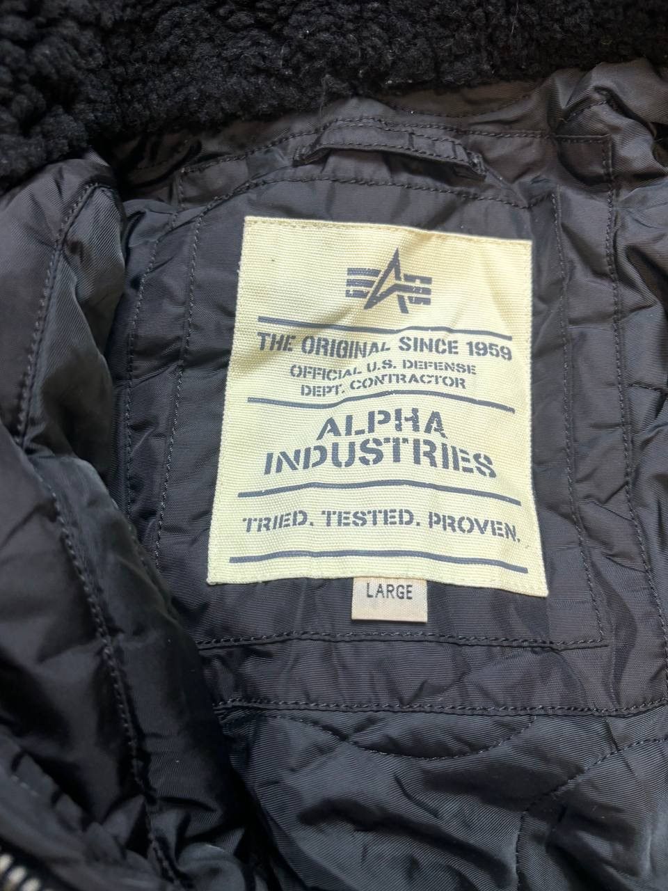 Alpha Industries × Vintage Vintage Y2K Alpha Industries Fur Collar Flight B-15 Jacket Size US L / EU 52-54 / 3 - 8 Thumbnail