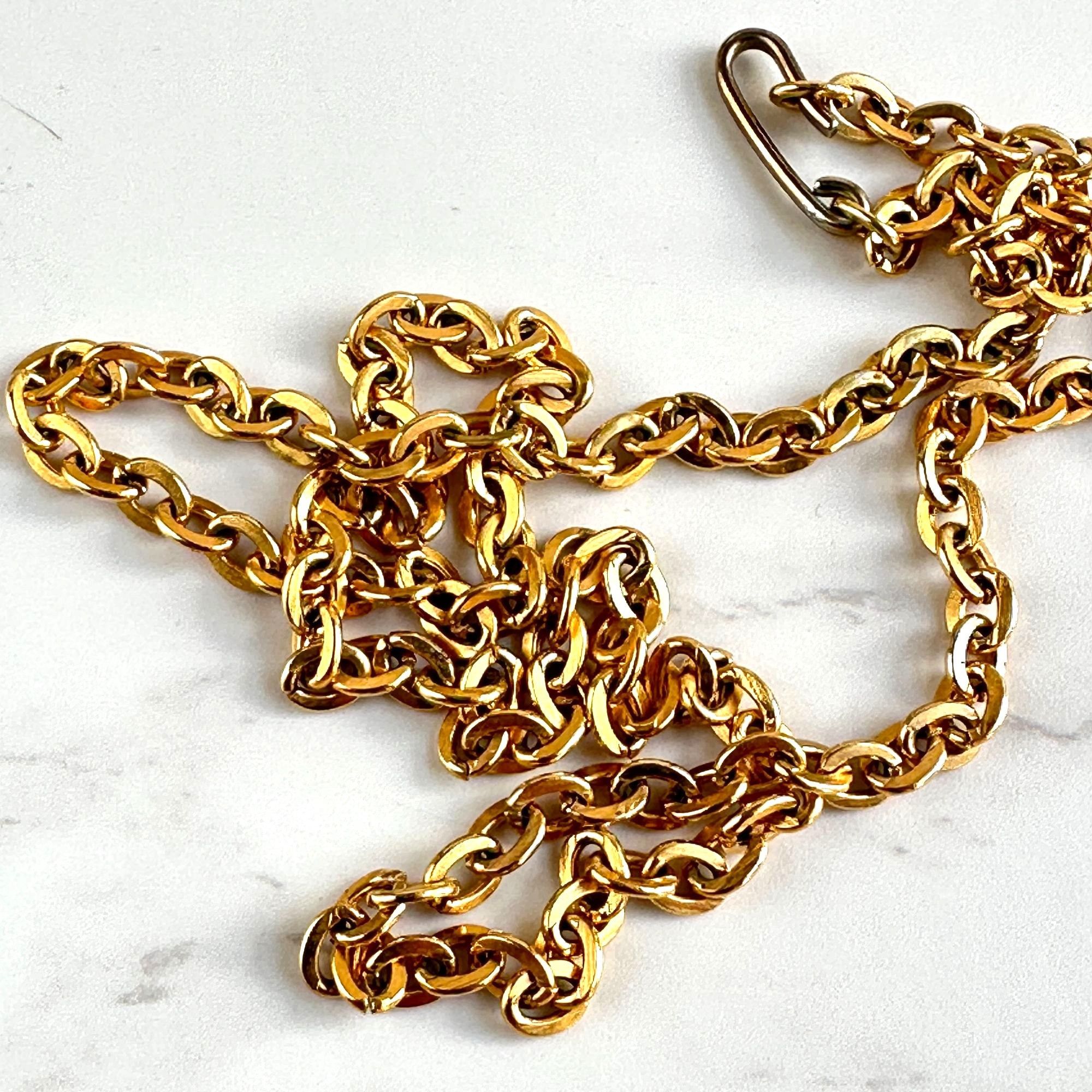 Vintage Gold Plated Oval Link Chain Necklace 18" with Hook Clasp Size ONE SIZE - 7 Thumbnail