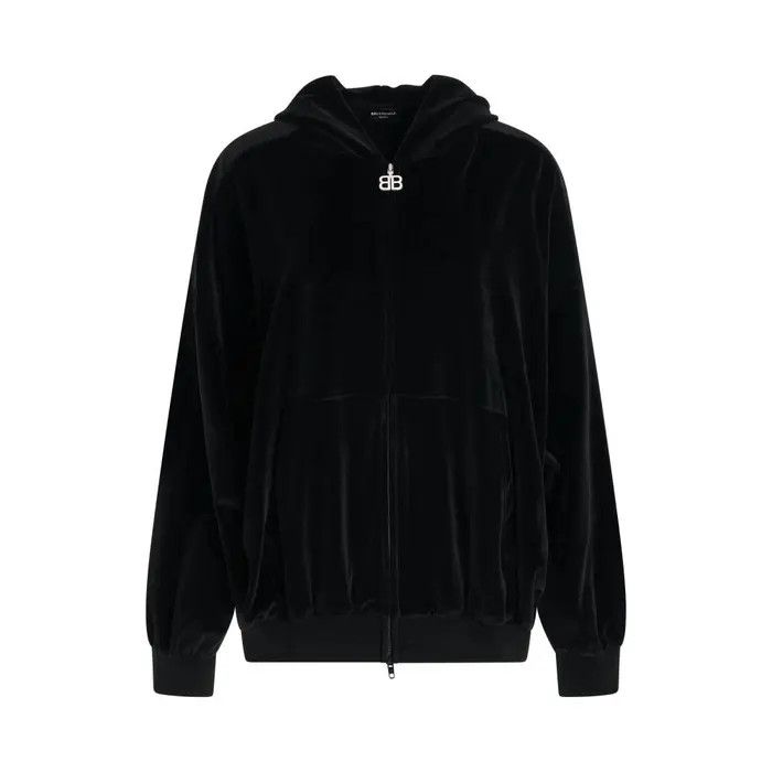Balenciaga o1bcso1str0326 Handwritten Oversized Zip-Up Hoodie in Black Size S / US 4 / IT 40 - 1 Thumbnail
