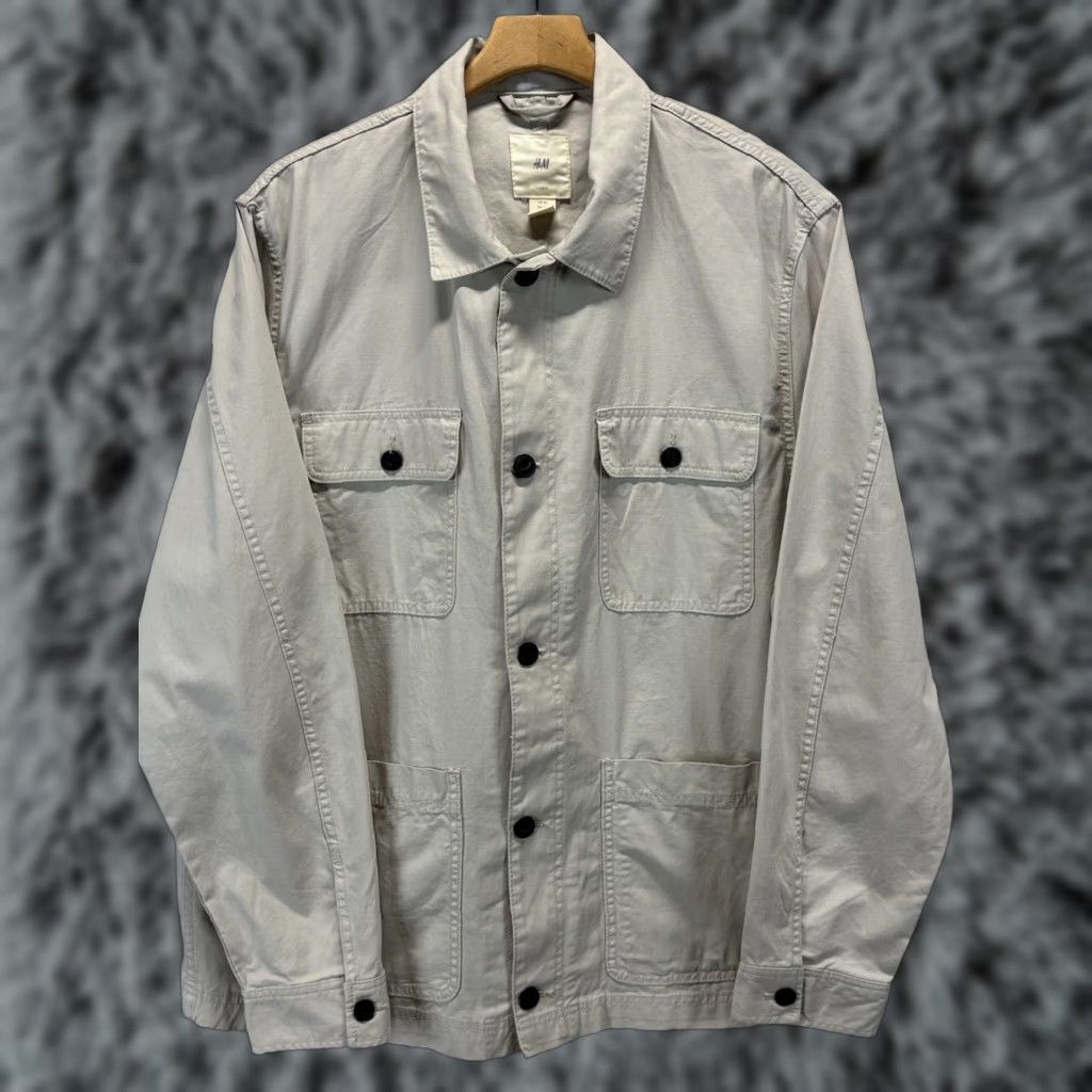 H&M VINTAGE H&M Men's Field Jacket XL Beige Cotton Casual Utility Safari Unlined Fall Spring Size US XL / EU 56 / 4 - 1 Thumbnail