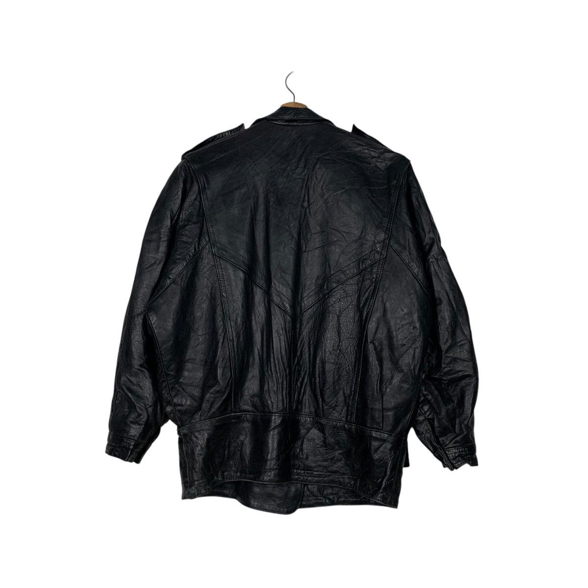 Vintage GENEL England Real Leather Double Collar Jacket #2164-C95 Size US L / EU 52-54 / 3 - 7 Thumbnail