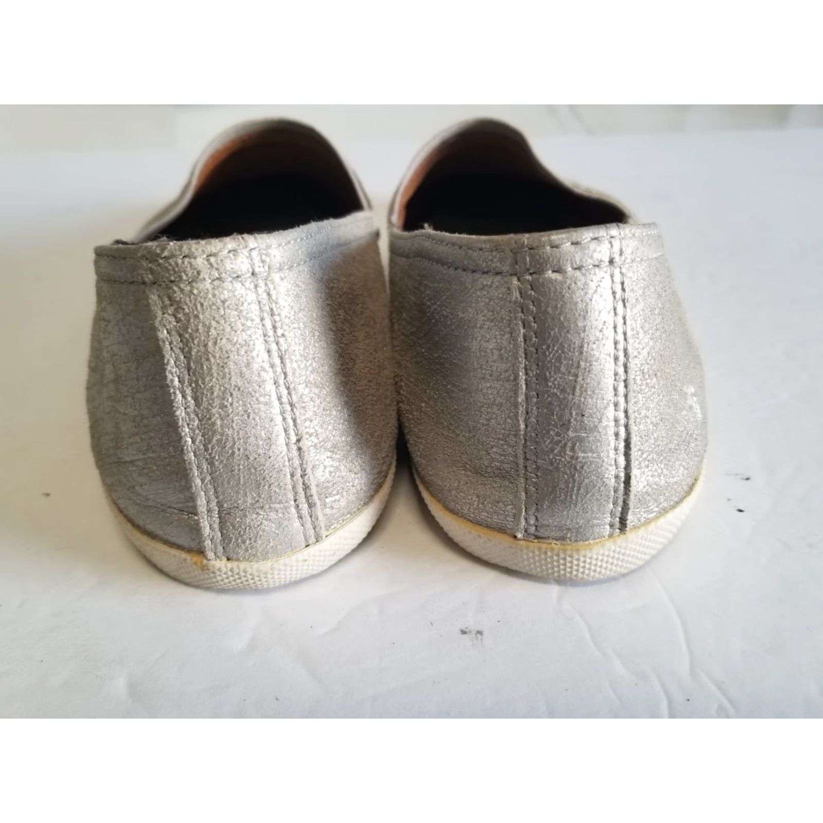 Frye Frye Melanie Slip On Metallic Gray Leather Flats Loafers Women Size 11 Slip On M Width No Insoles Vintage: No Size US 11 / IT 41 - 3 Thumbnail