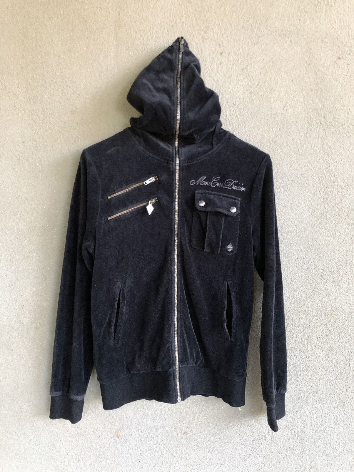 Japanese Brand Vintage More Core Division velvet full zipper hoodie Size US S / EU 44-46 / 1 - 2 Thumbnail