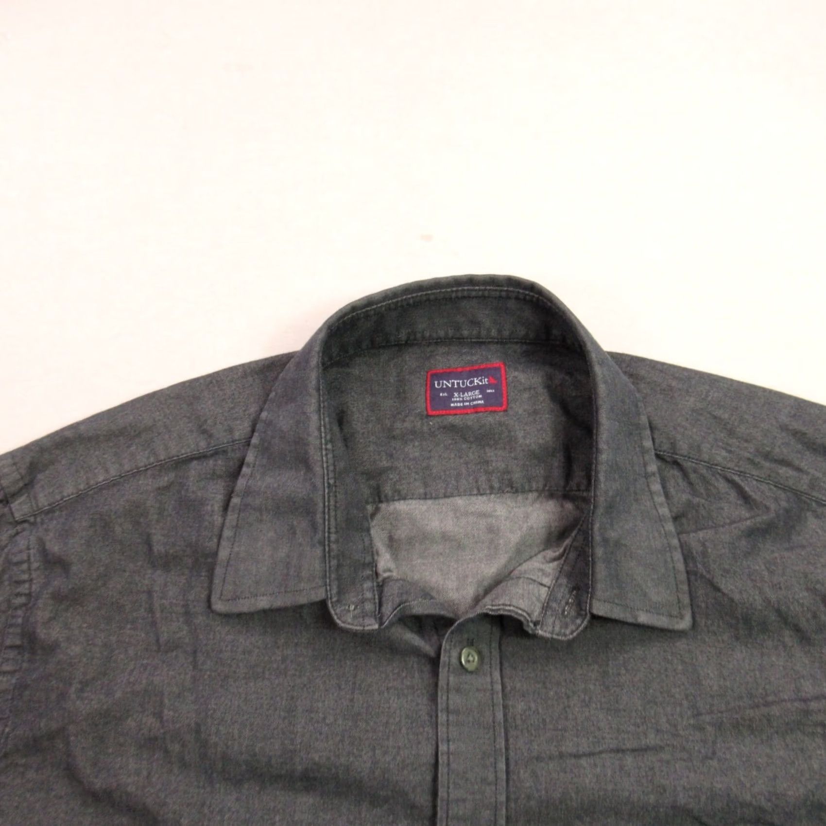 UNTUCKit UNTUCKit Mens XL Long Sleeve Button Front Casual Lightweight Gray Shirt Size US XL / EU 56 / 4 - 3 Thumbnail