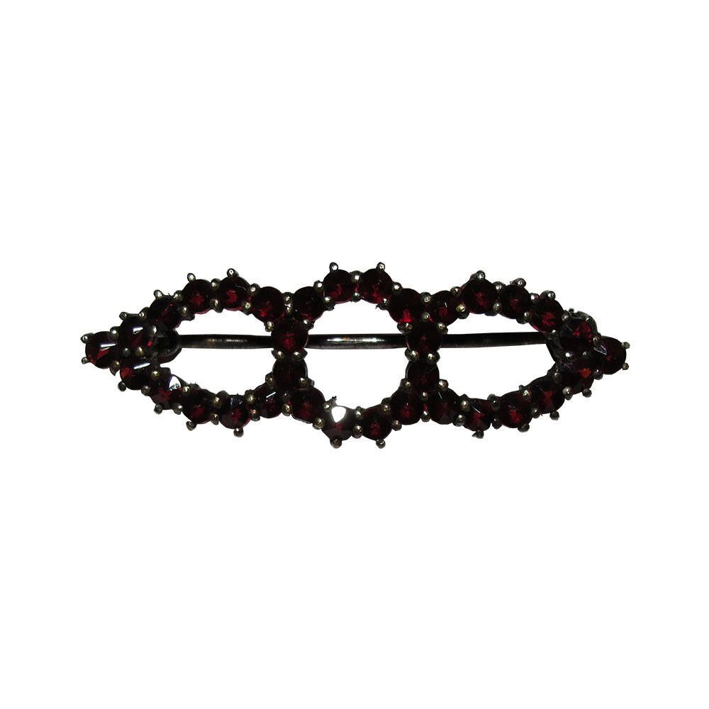 Designer Red Garnet and Sterling Silver Pin Size ONE SIZE - 1 Thumbnail
