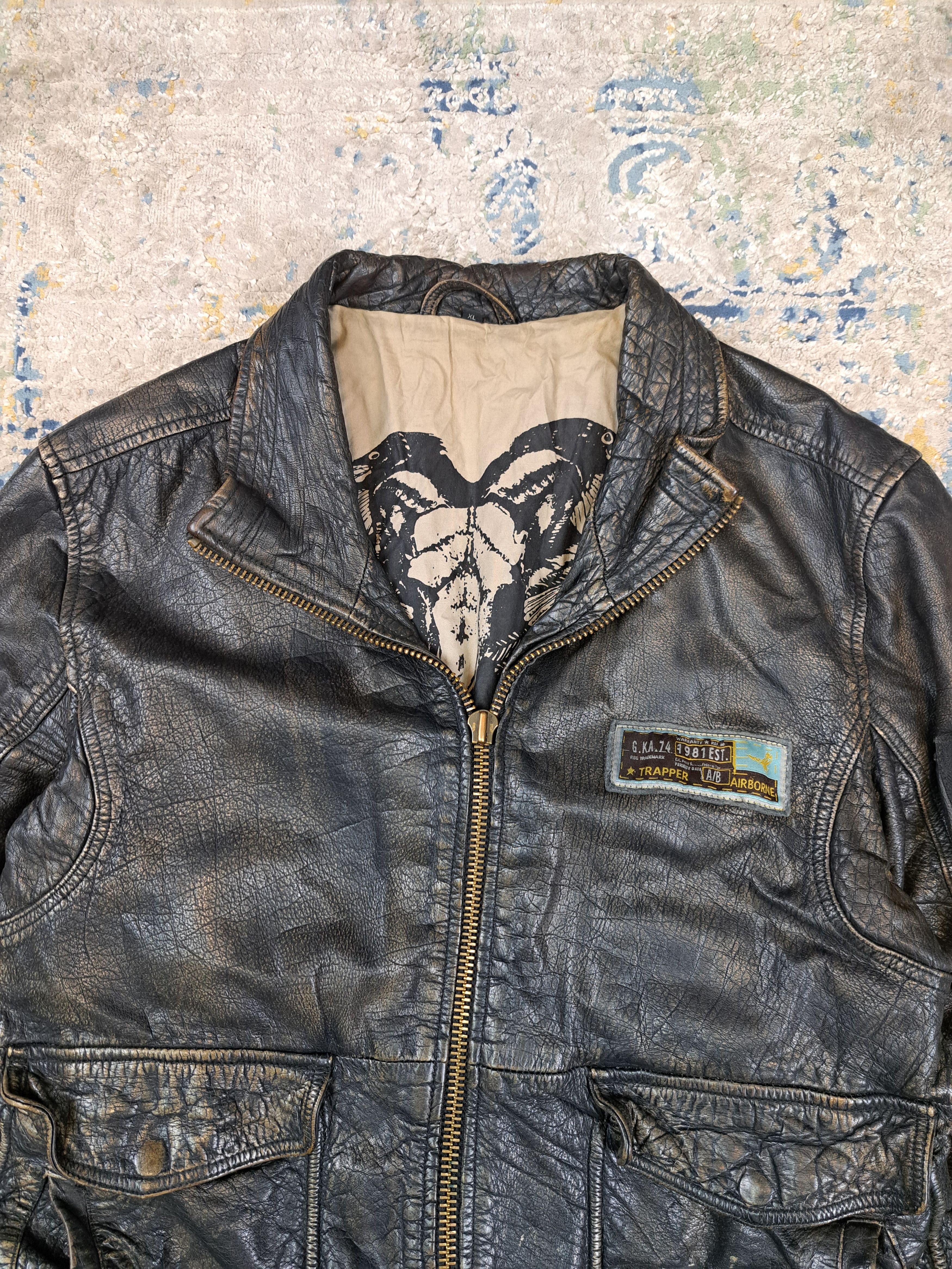 Genuine Leather Vintage Genuine Leather Distressed Bomber Jacket Flyer Size US L / EU 52-54 / 3 - 2 Thumbnail