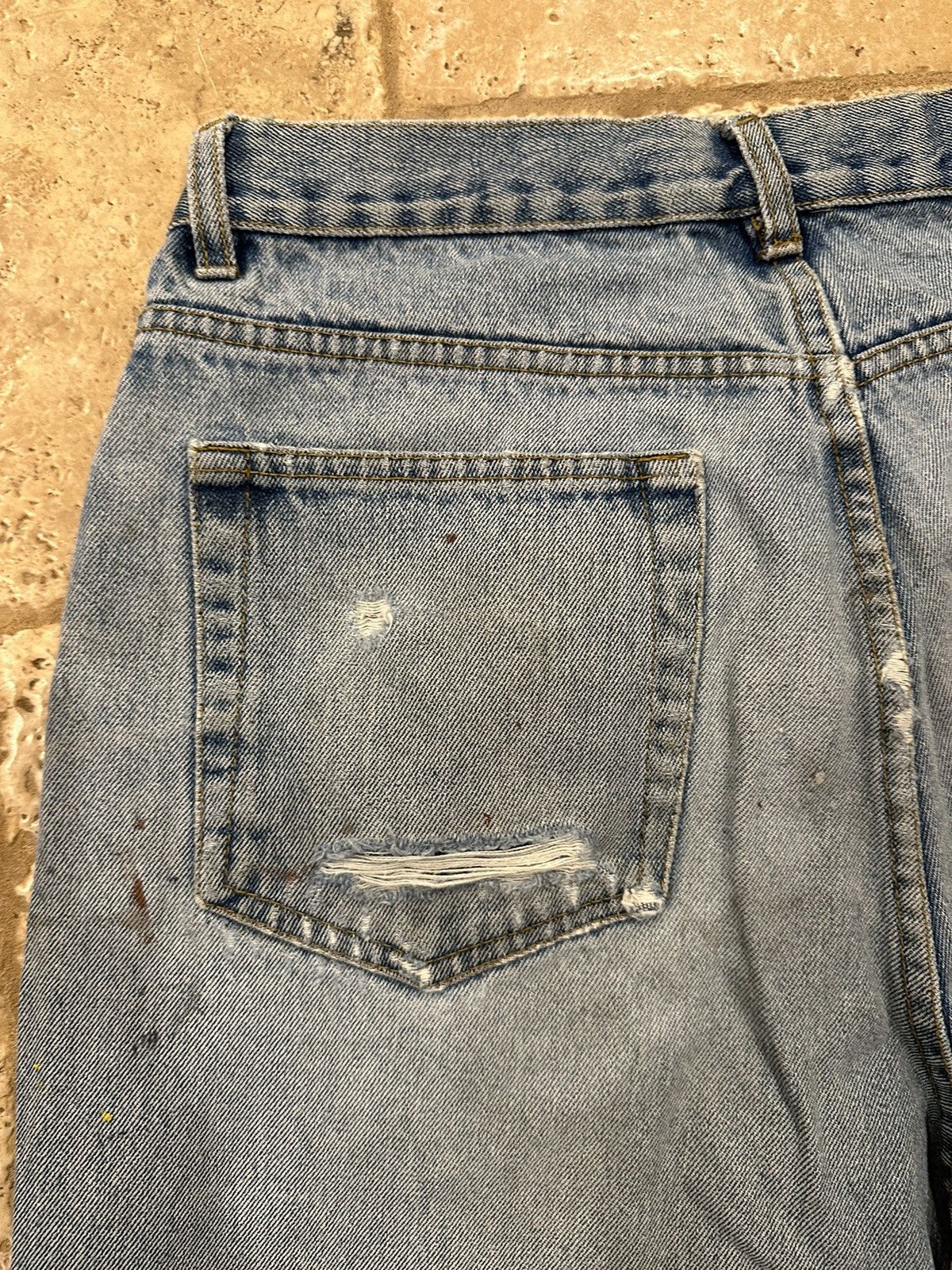 Route 66 × Vintage Vintage Route 66 Painter’s Distressed Thrashed Blue Denim Size US 34 / EU 50 - 13 Thumbnail