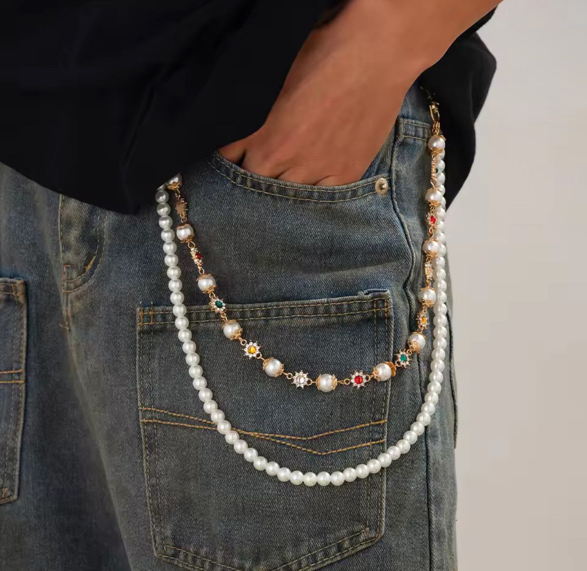 Other Exquisite Luxury Imitation Pearl Keychain Wallet Belt Chain Size ONE SIZE - 1 Thumbnail