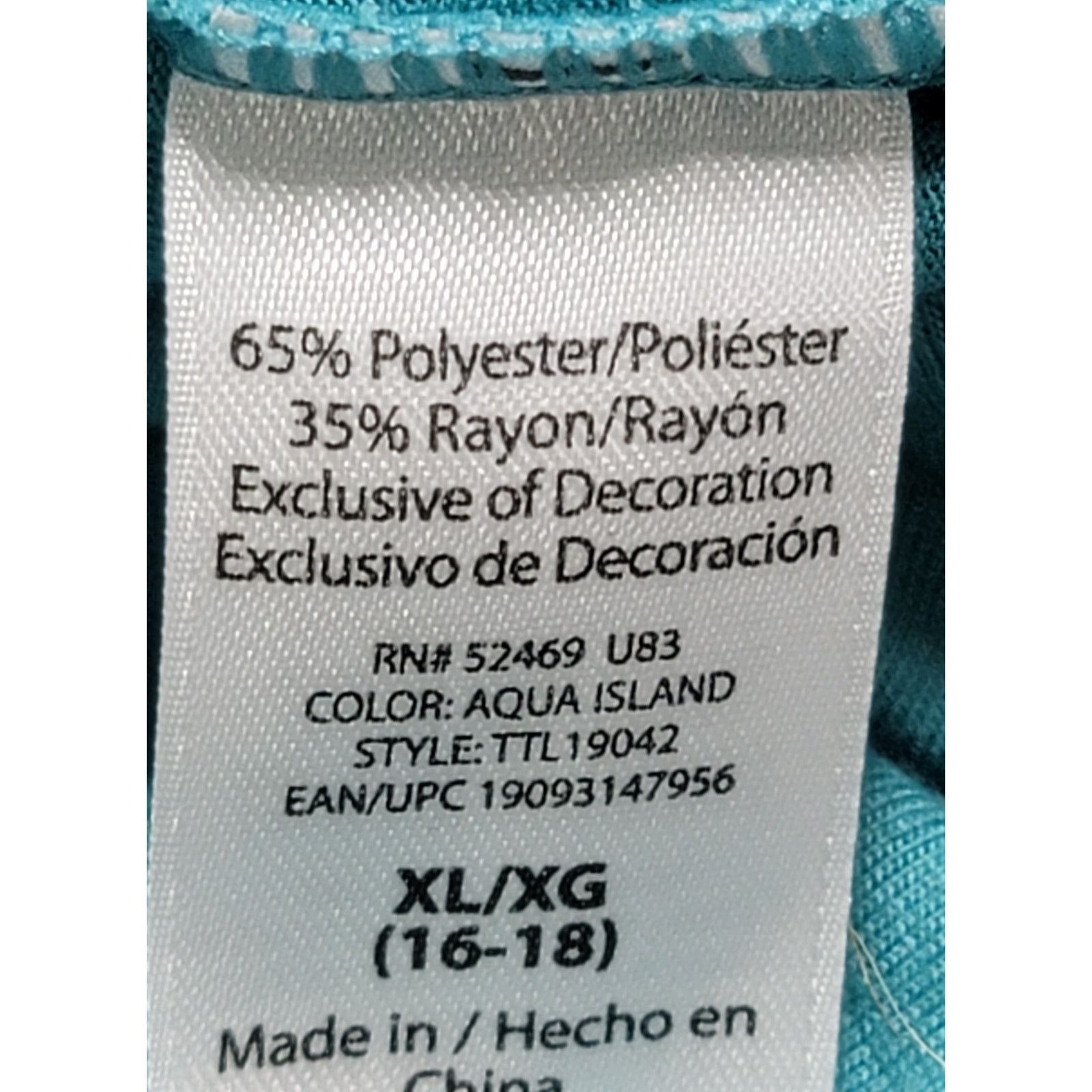 Other Time And Tru Teal Eyelet Bell 3/4 Sleeves Top XL Lightweight Size XL / US 12-14 / IT 48-50 - 4 Thumbnail