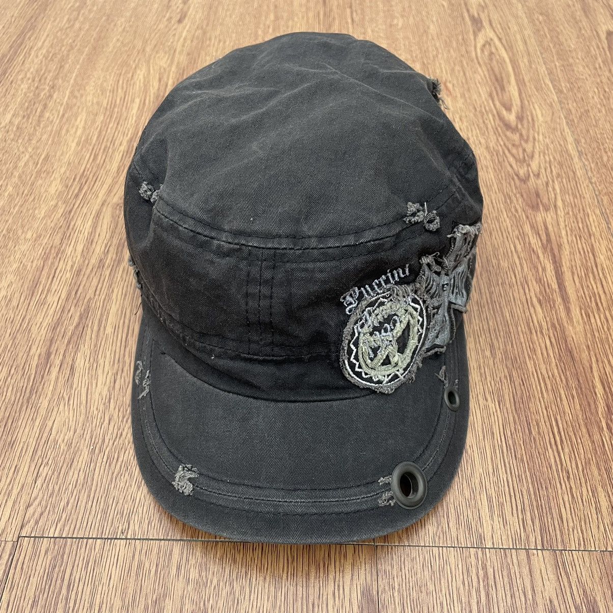 If Six Was Nine × Japanese Brand × Le Grande Bleu (L.G.B.) Black distressed cross hat punk goth grunge styled Size ONE SIZE - 3 Thumbnail